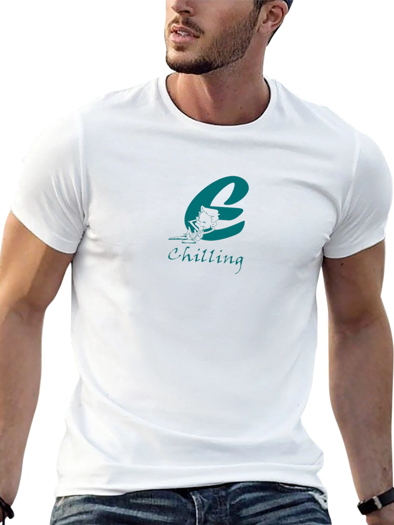 Chilling Cat Graphic Tee - Cool Comfort