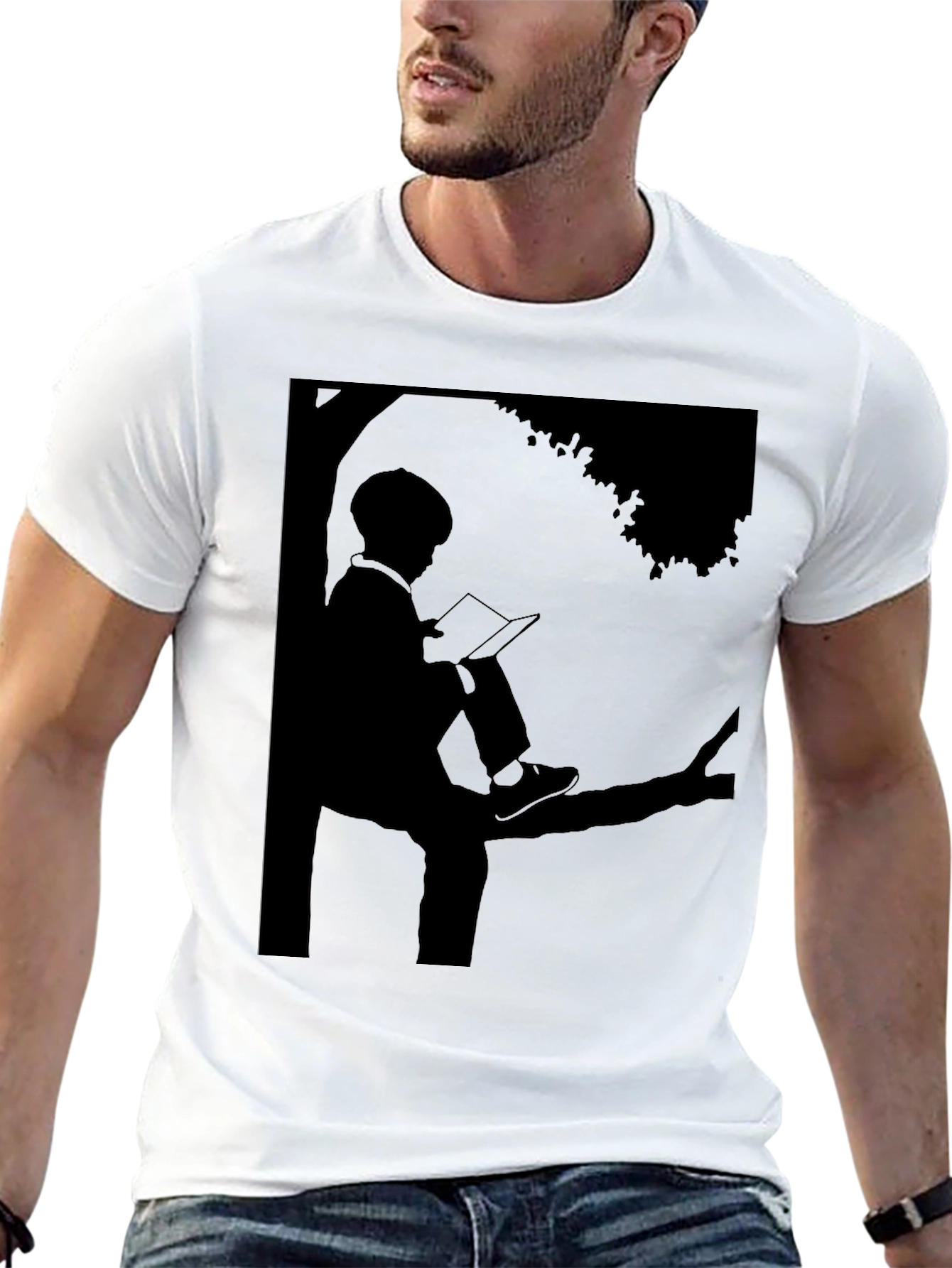Silhouette Reader T-Shirt - Literary Style