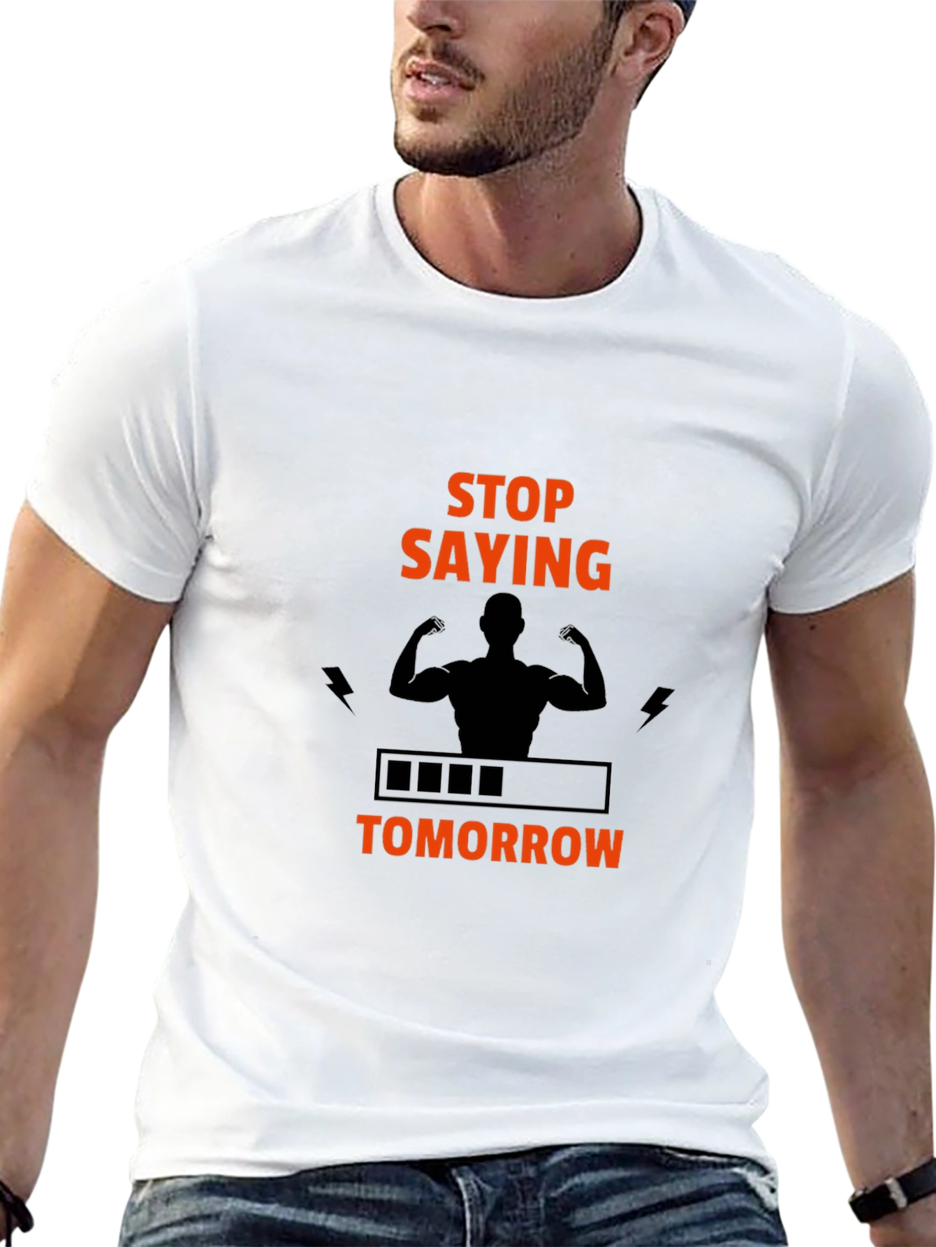 Stop Saying Tomorrow Graphic T-Shirt - Black