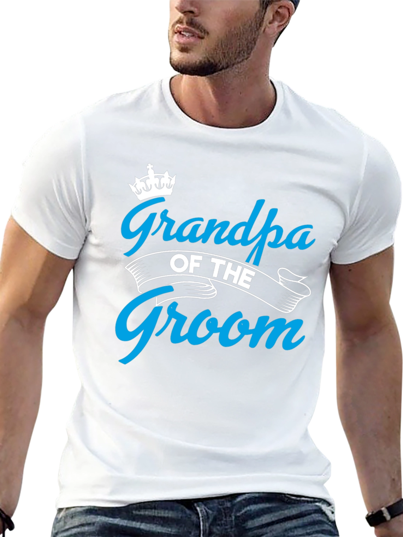 Grandpa of the Groom Black T-Shirt