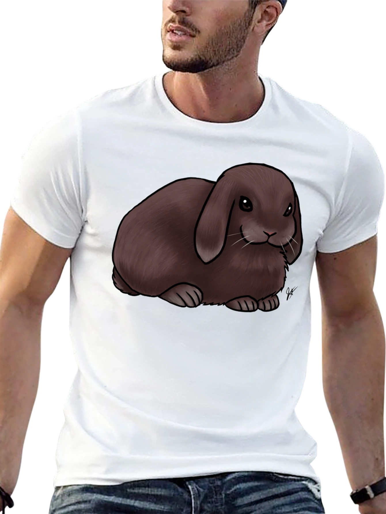 Cute Brown Lop Bunny Graphic T-Shirt