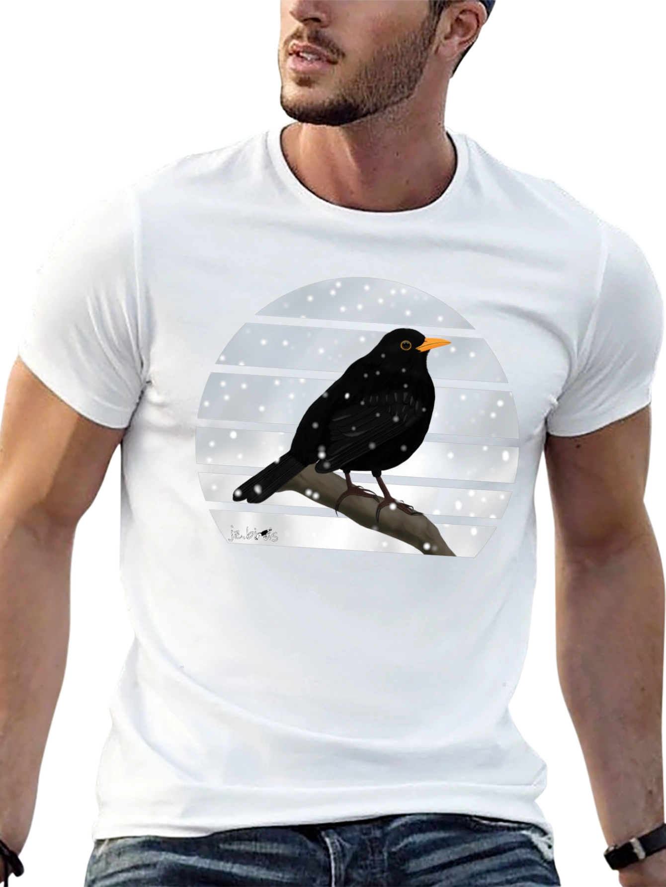 Blackbird Winter Scene Graphic Tee