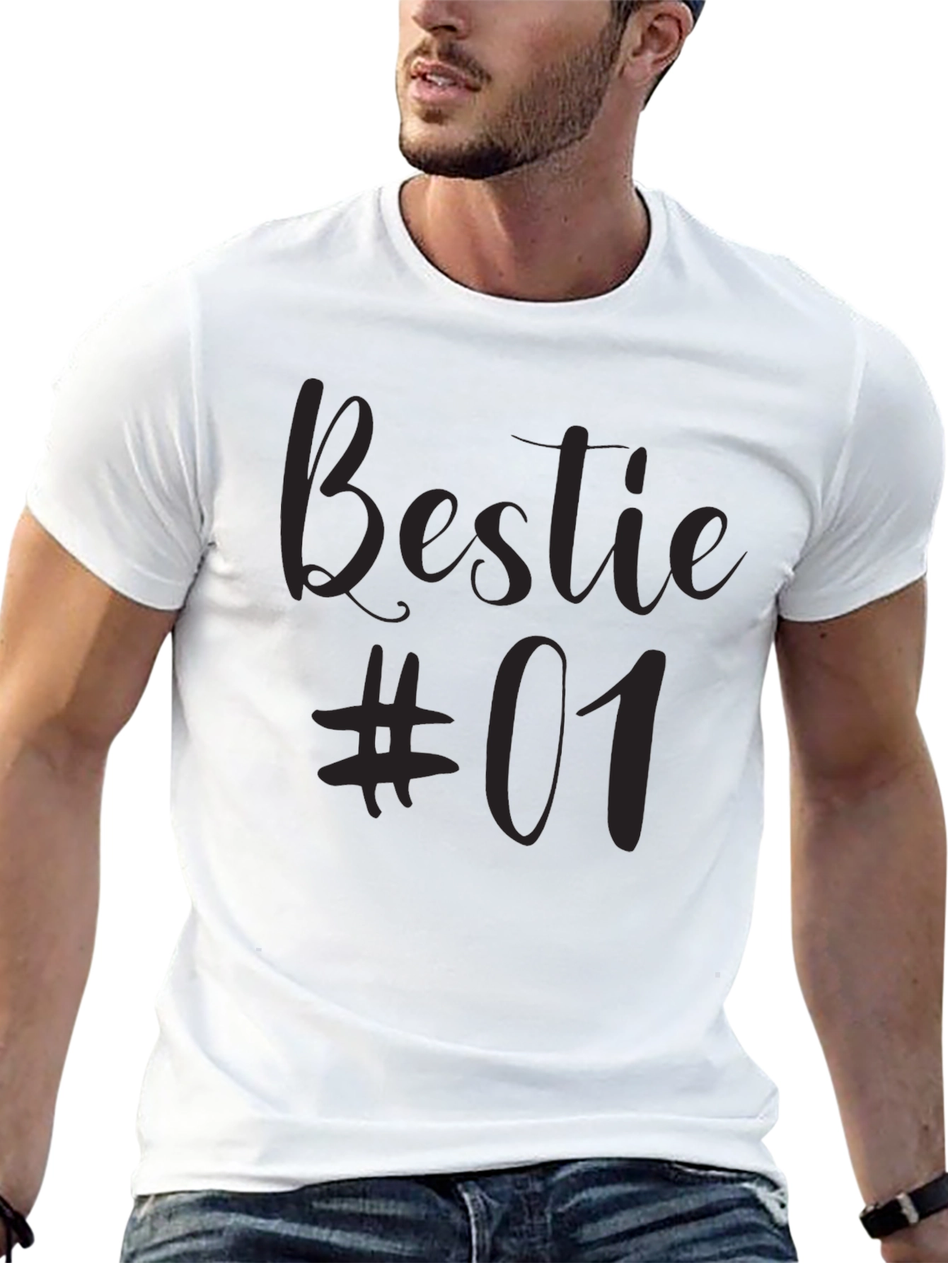 Bestie #01 Black T-Shirt - Matching Best Friend Tee