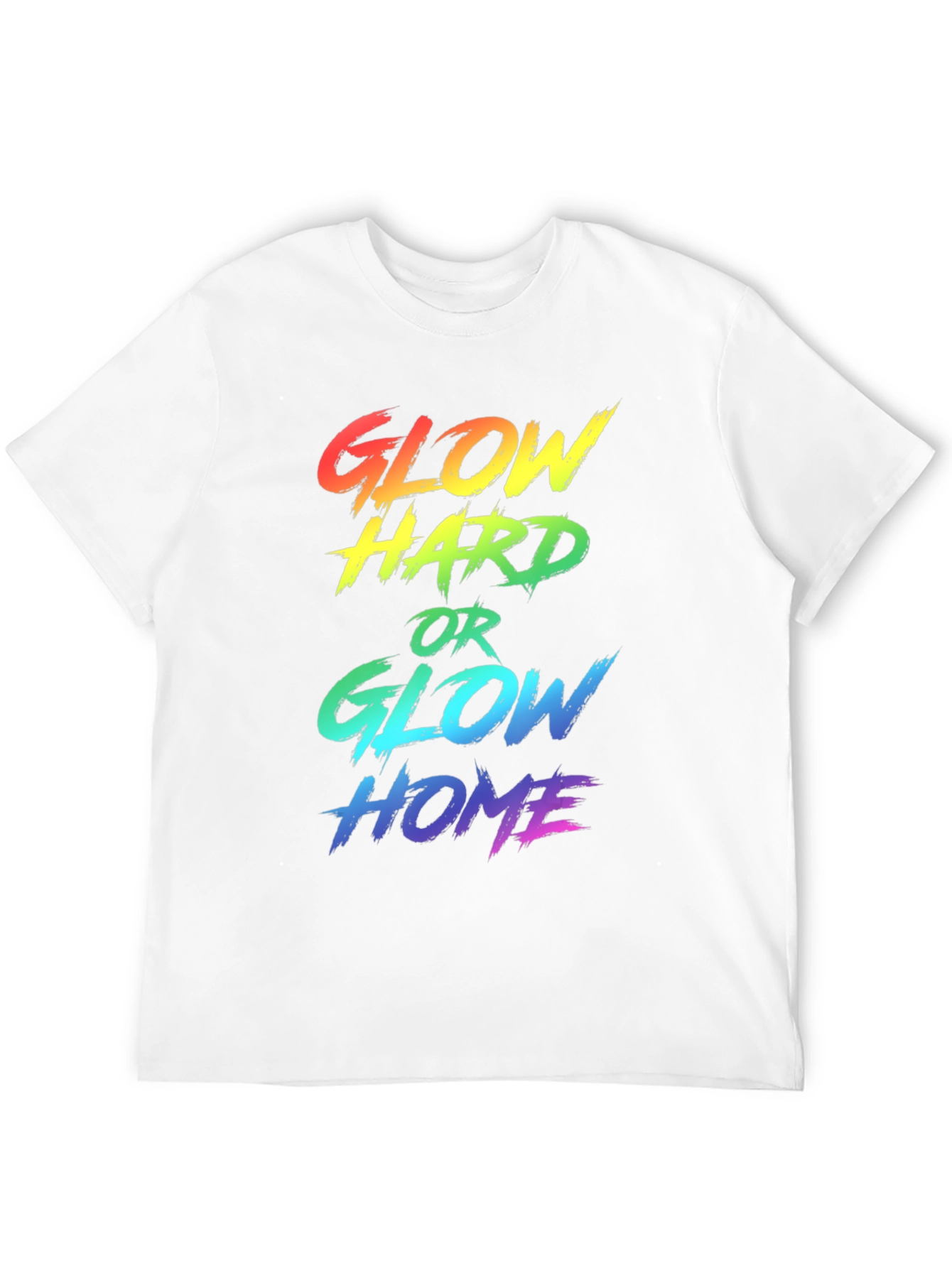 Glow Hard T-Shirt - Rainbow Graphic Tee