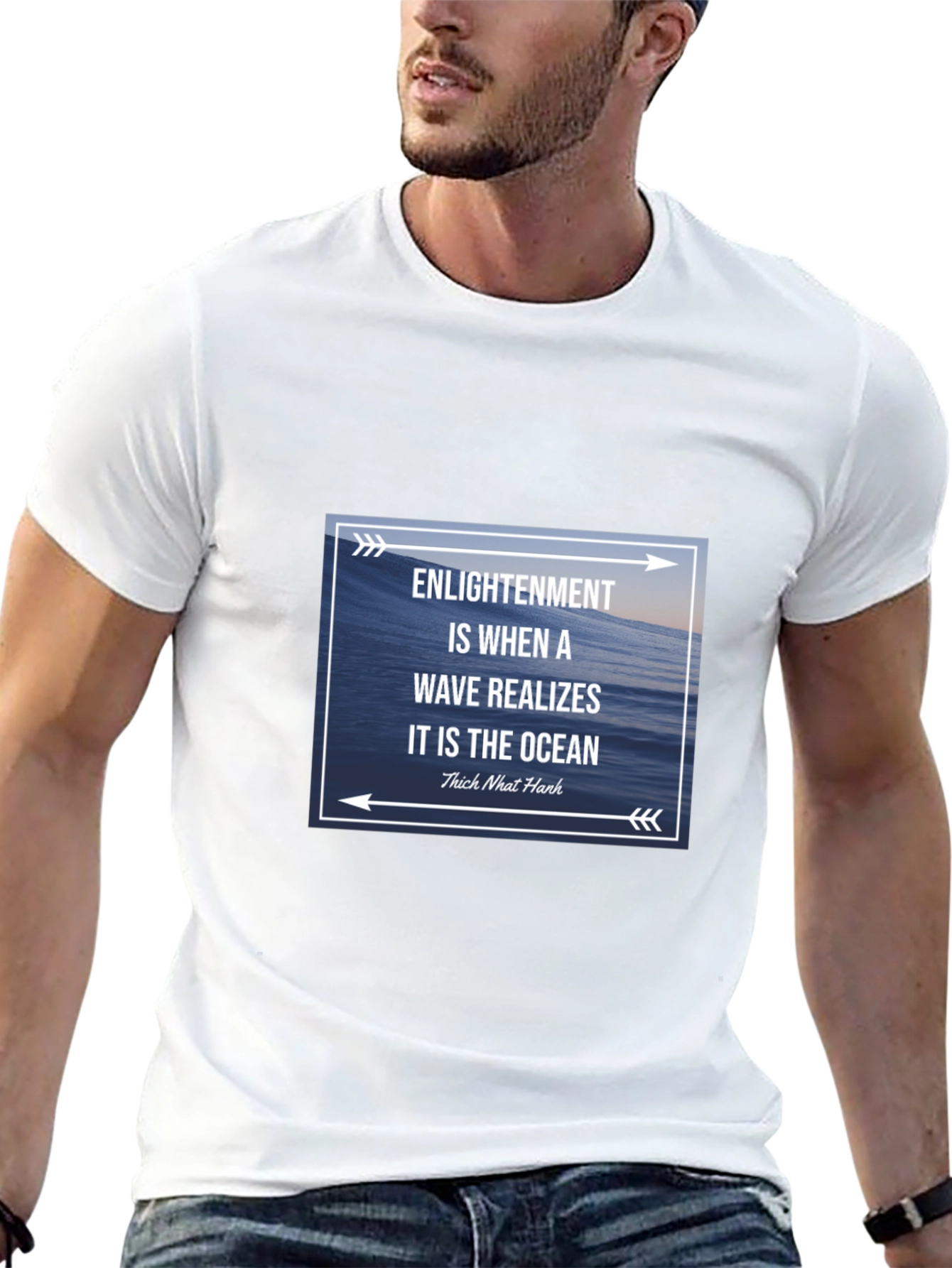 Enlightenment Wave Ocean T-Shirt - Thich Nhat Hanh Quote
