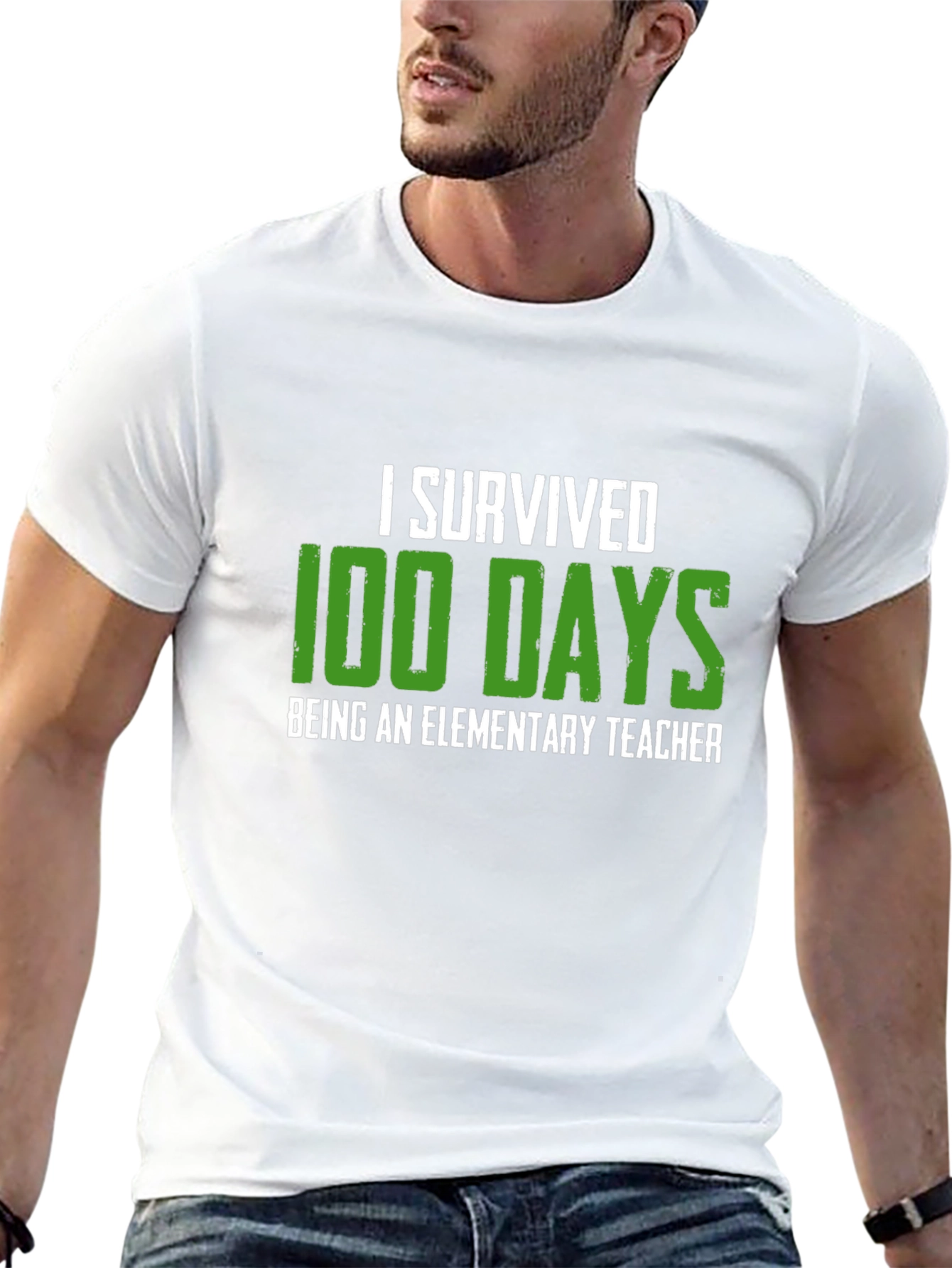 I Survived 100 Days Elementary Teacher Graphic Tee