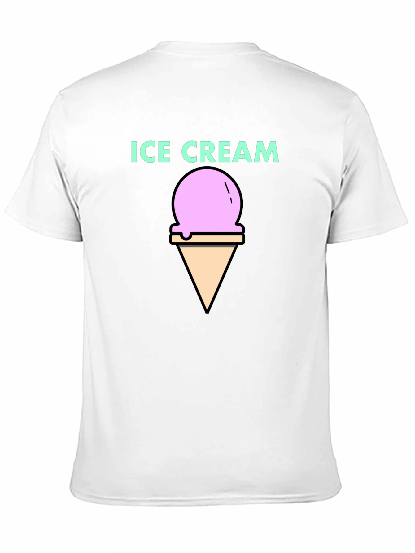 Ice Cream Graphic Tee - Black Cotton T-Shirt