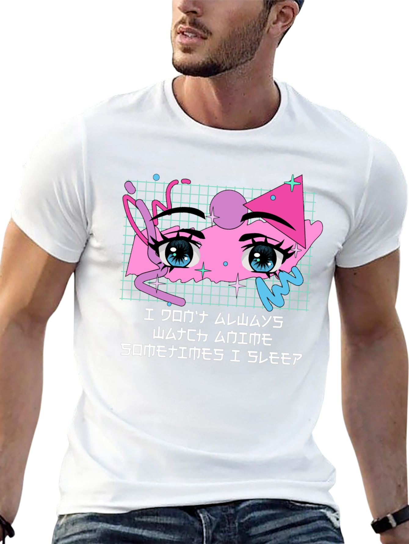 Anime Eyes Aesthetic T-Shirt - Vaporwave Style