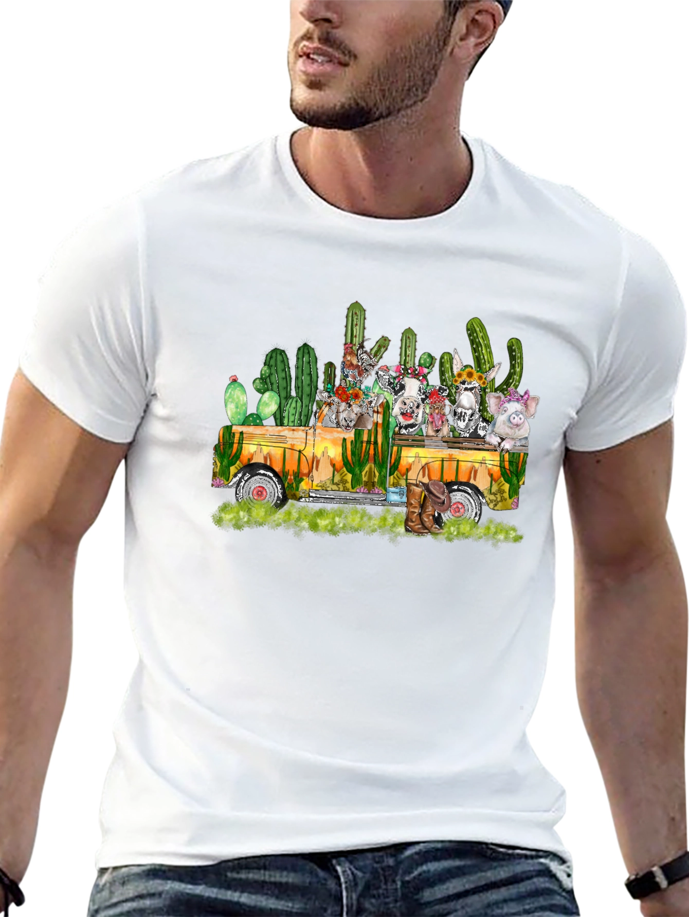 Truckload of Farm Animals Tee