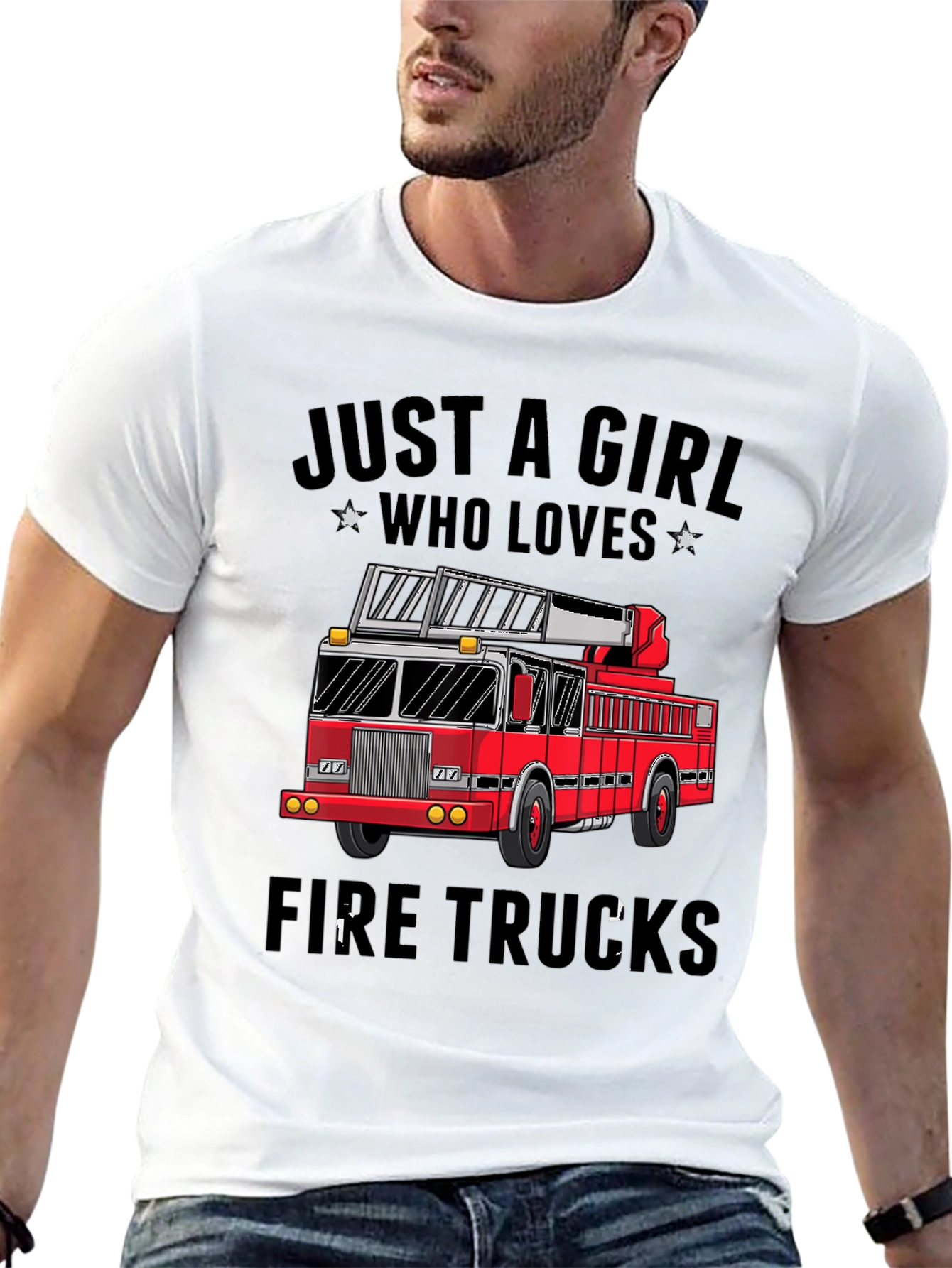 Just A Girl Who Loves Fire Trucks T-Shirt