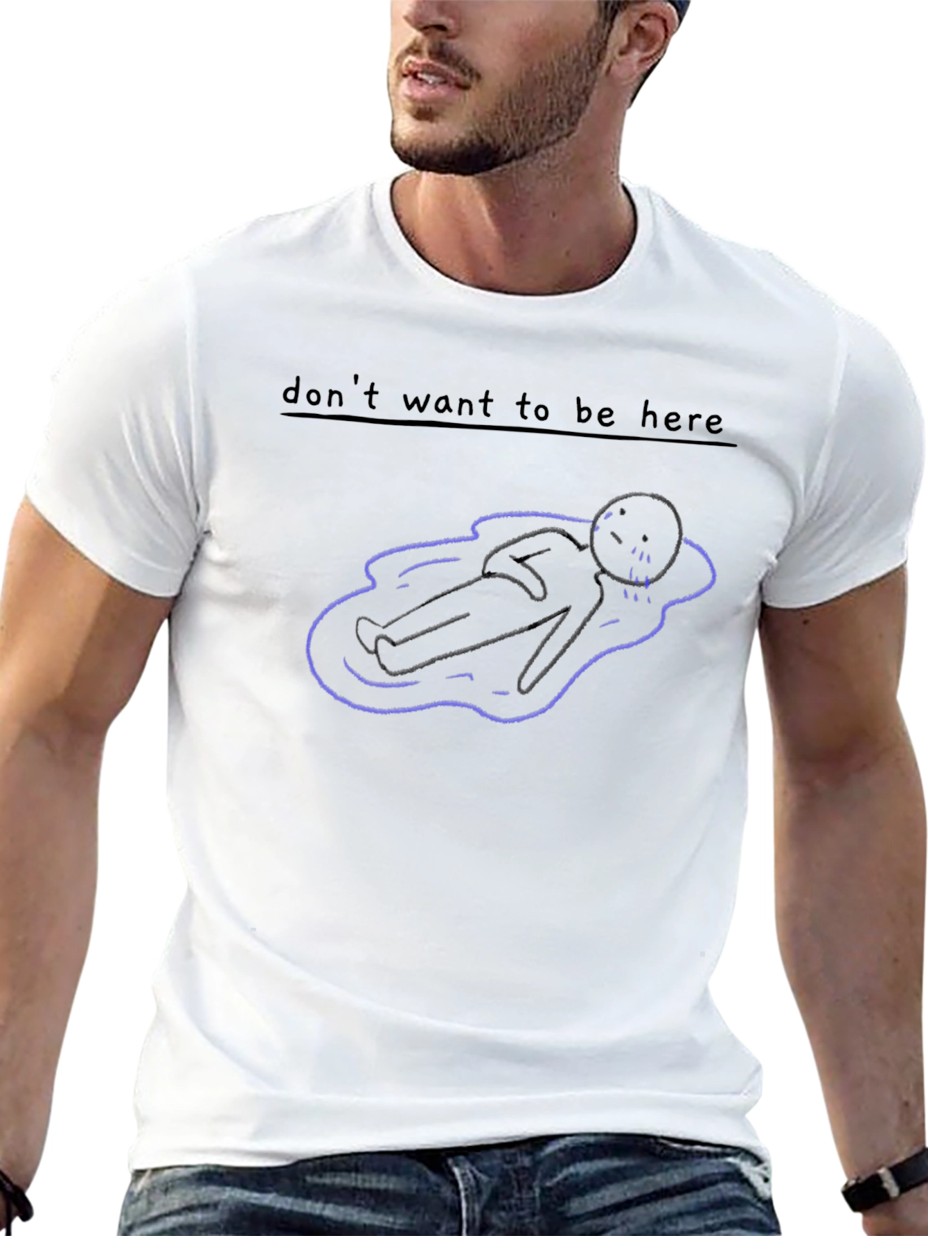 Dont Want to Be Here Graphic Tee - Black