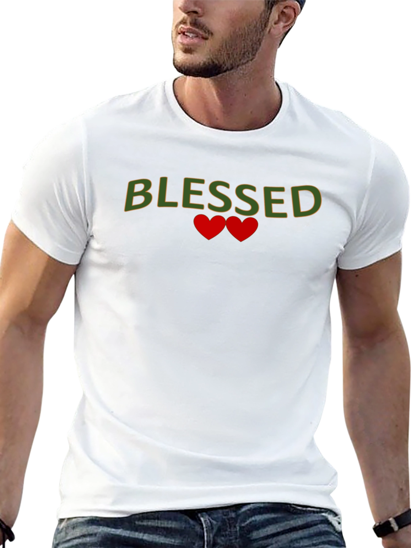 Blessed Heart Graphic Black T-Shirt