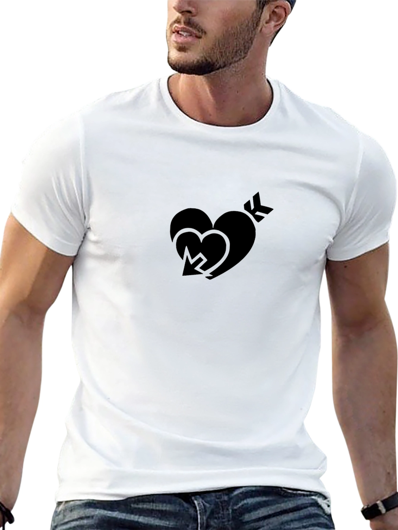 Black Heart Arrow Graphic Tee - Modern Style