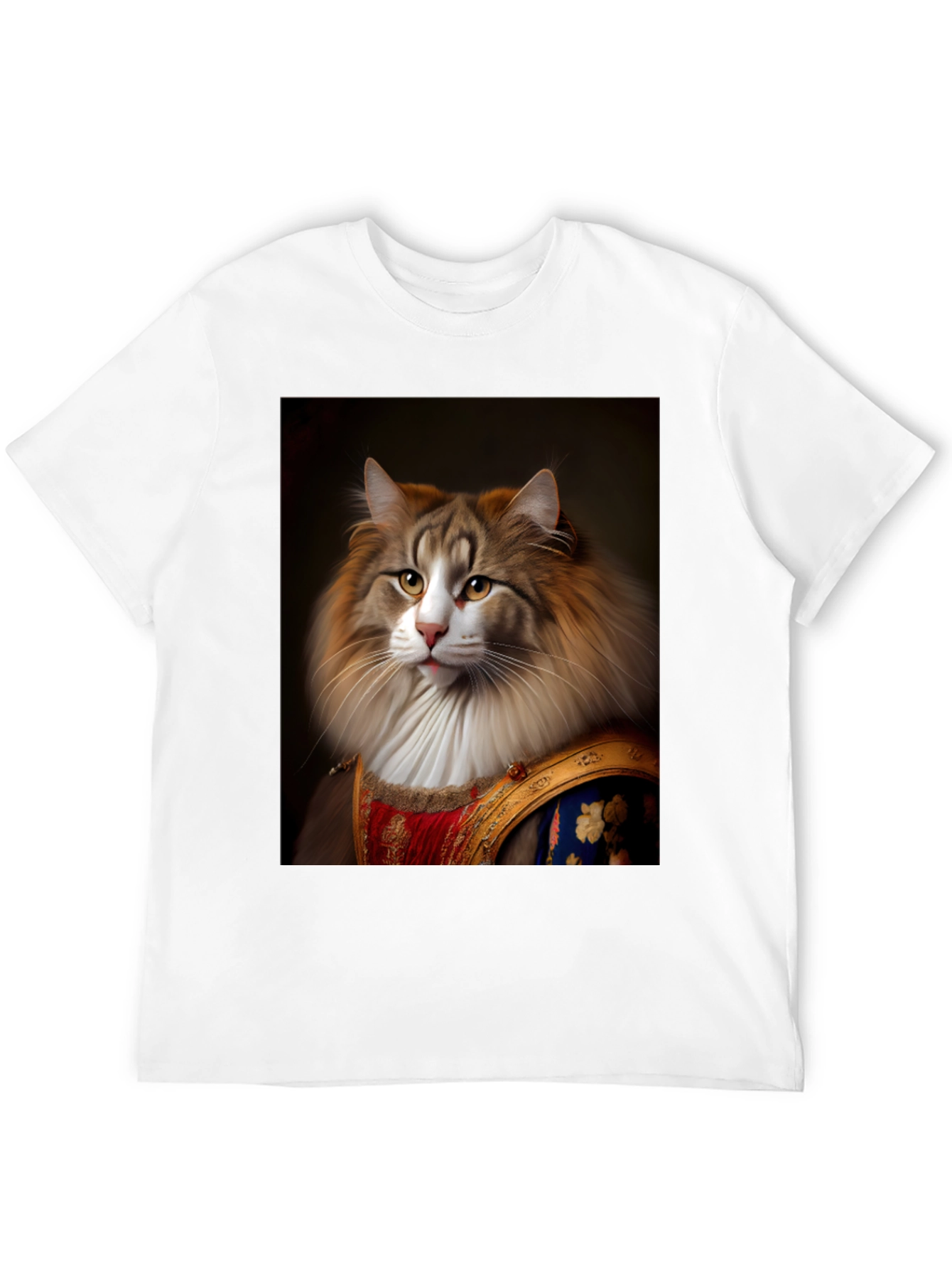 Regal Cat Portrait T-Shirt - Unique Design