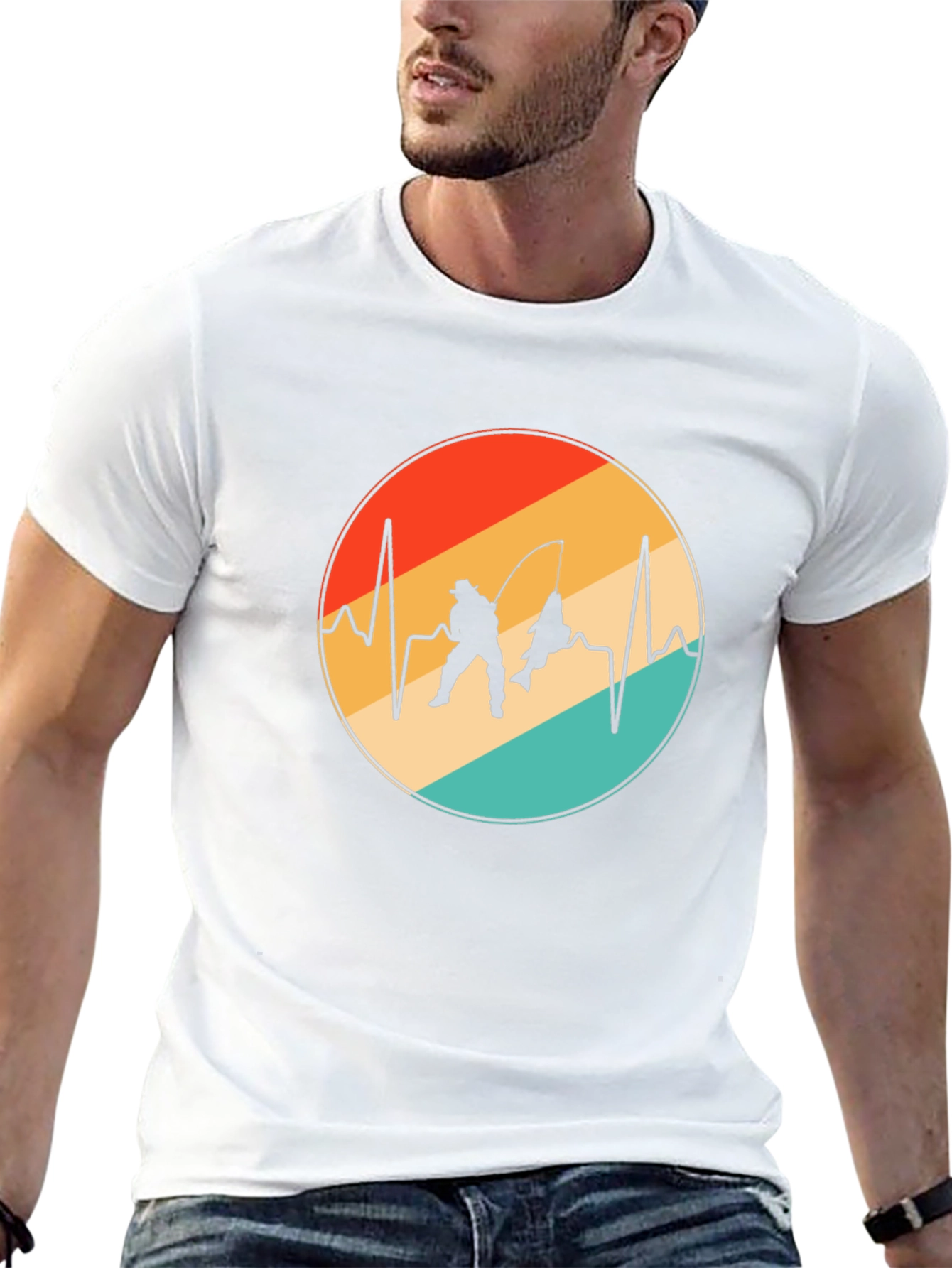 Fisherman Heartbeat T-Shirt - Fishing Lover Gift