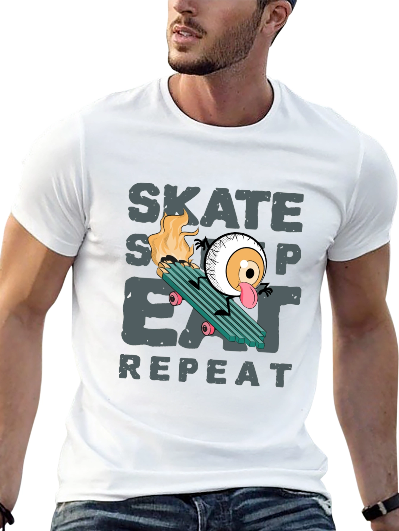 Skate Sleep Eat Repeat Graphic T-Shirt