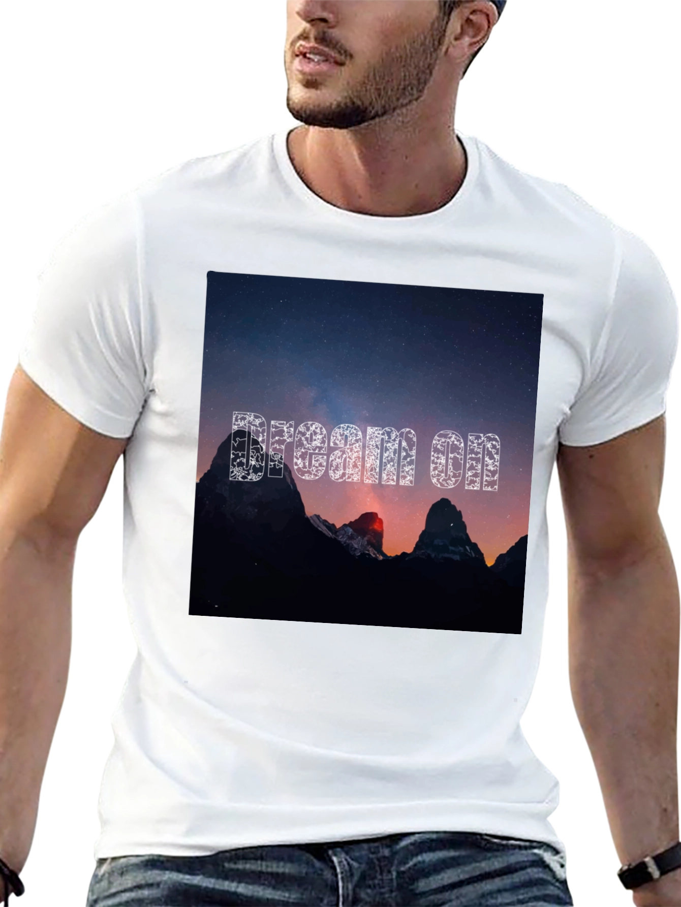 Dream On Graphic Tee - Black Cotton T-Shirt