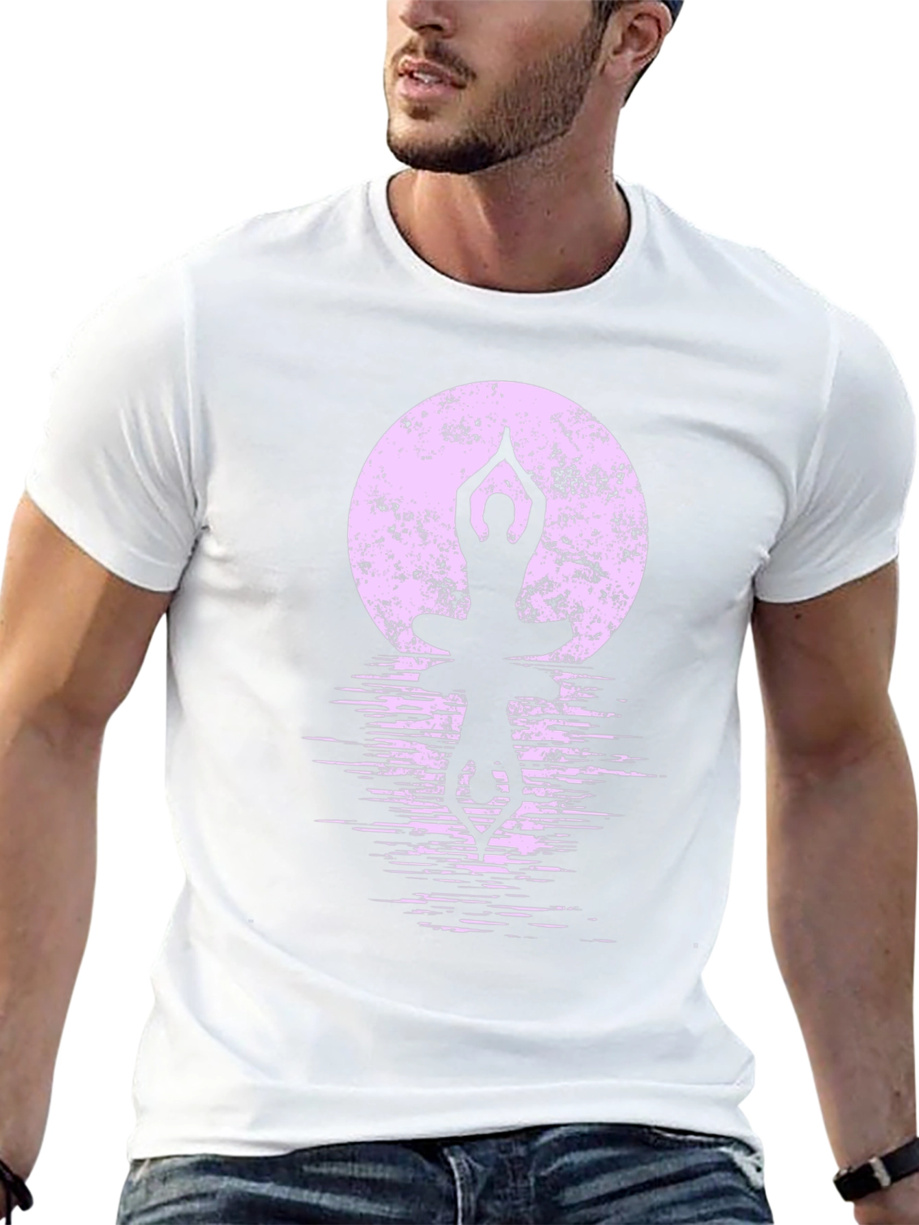 Yoga Moon Silhouette T-Shirt - Zen Meditation Tee