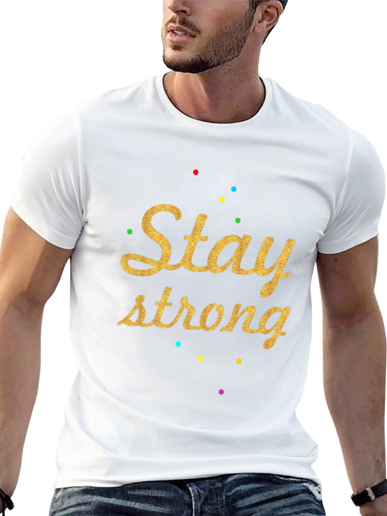 Stay Strong Graphic Tee - Trendy Black T-Shirt