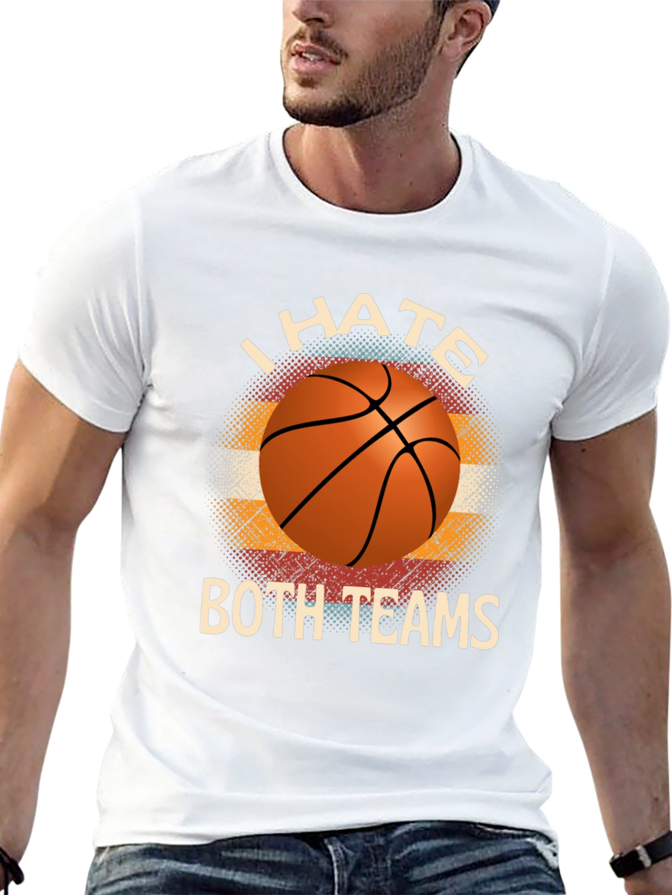 I Hate Both Teams Basketball Graphic T-Shirt