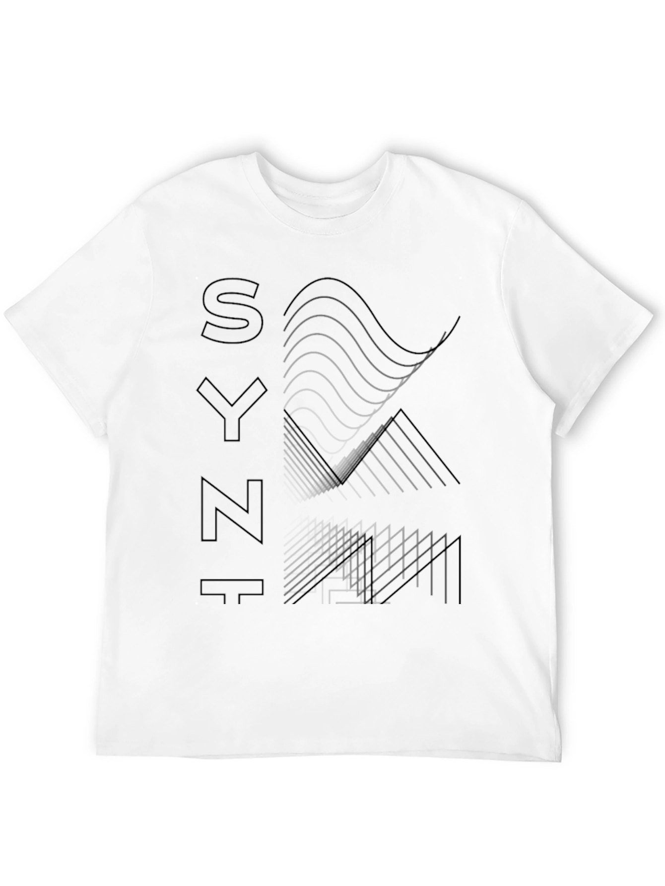 Abstract Synthwave Graphic Tee - Black