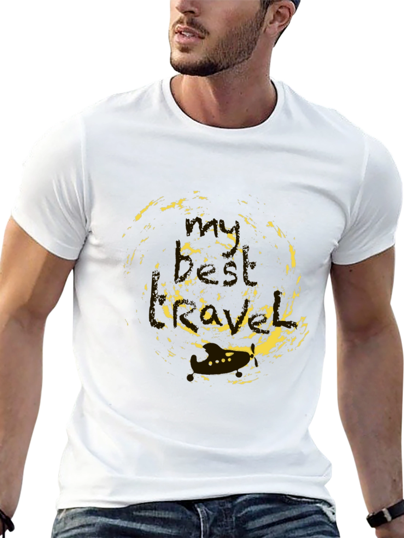 Abstract Print Mens Black T-Shirt