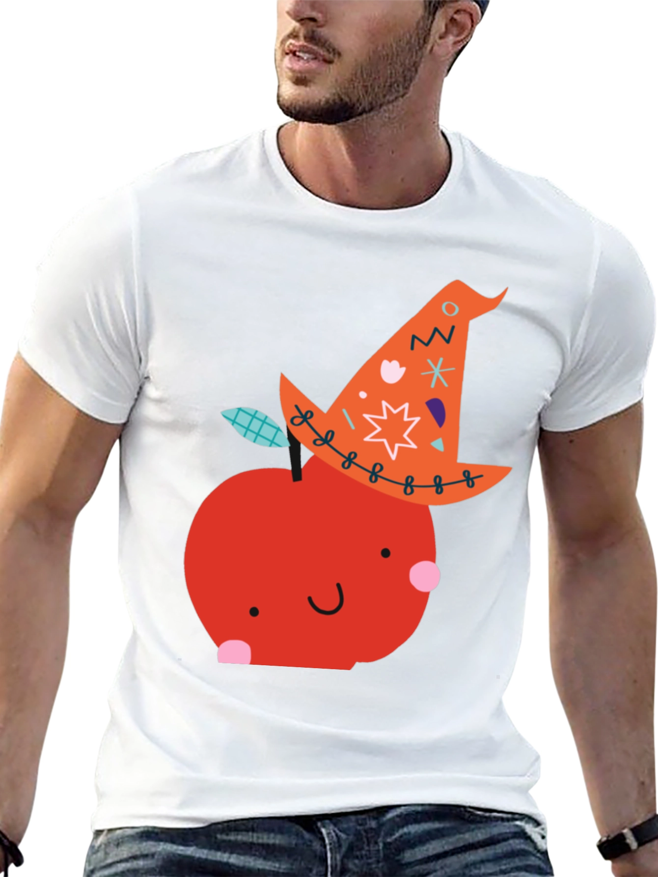 Whimsical Witch Apple Graphic Tee