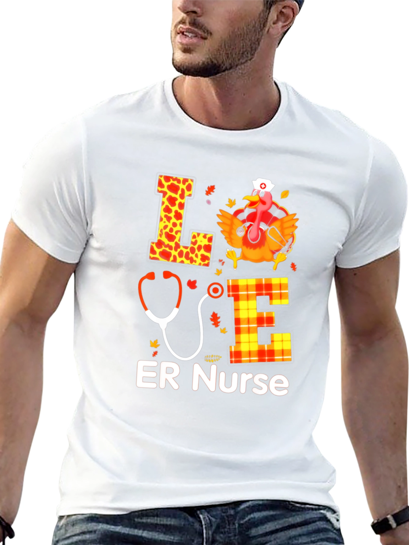 ER Nurse Thanksgiving Turkey Fall T-Shirt