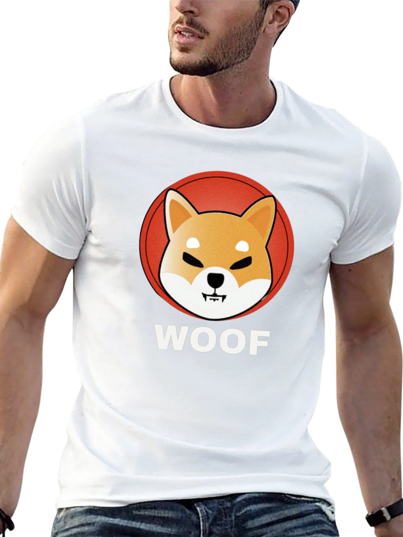 Woof Shiba Inu T-Shirt - Crypto Dog Tee