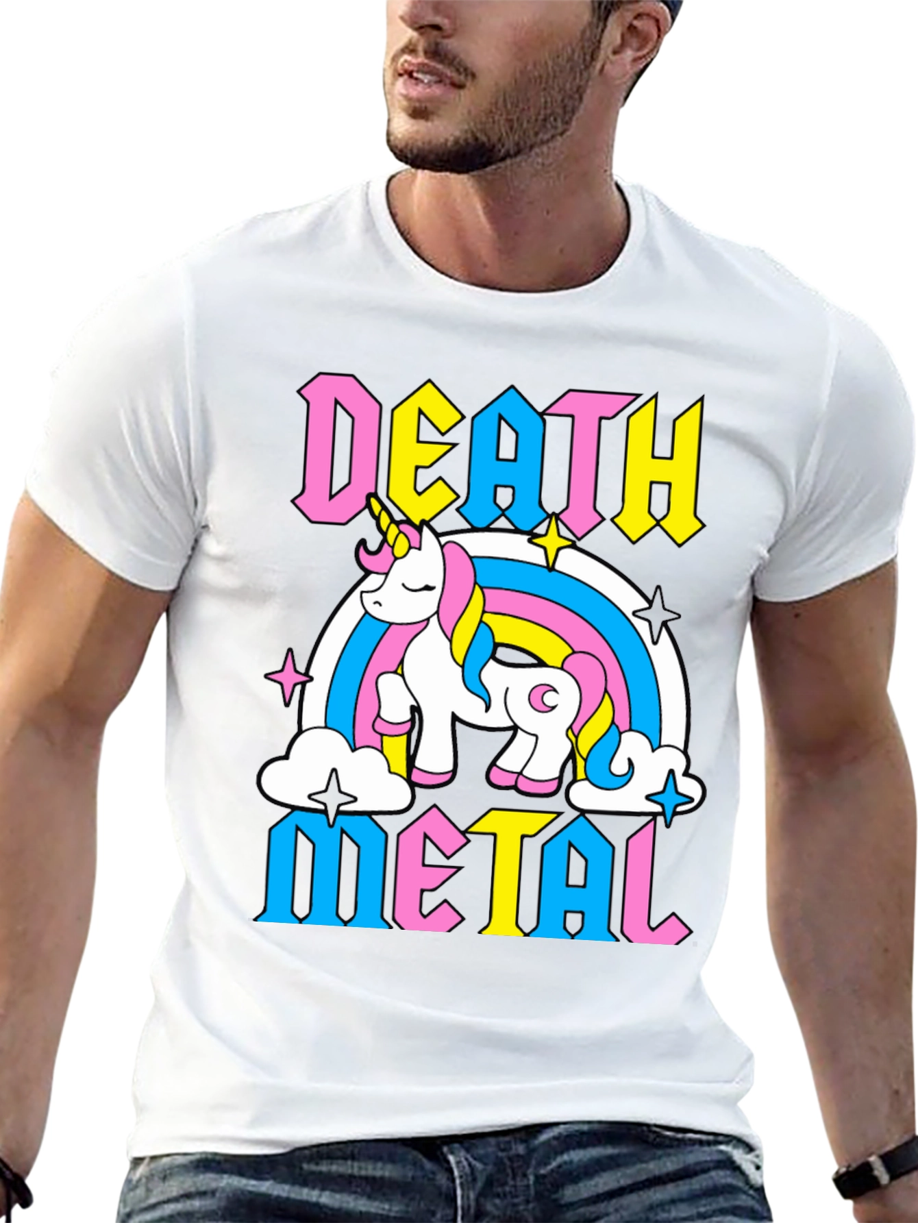 Death Metal Unicorn Graphic T-Shirt