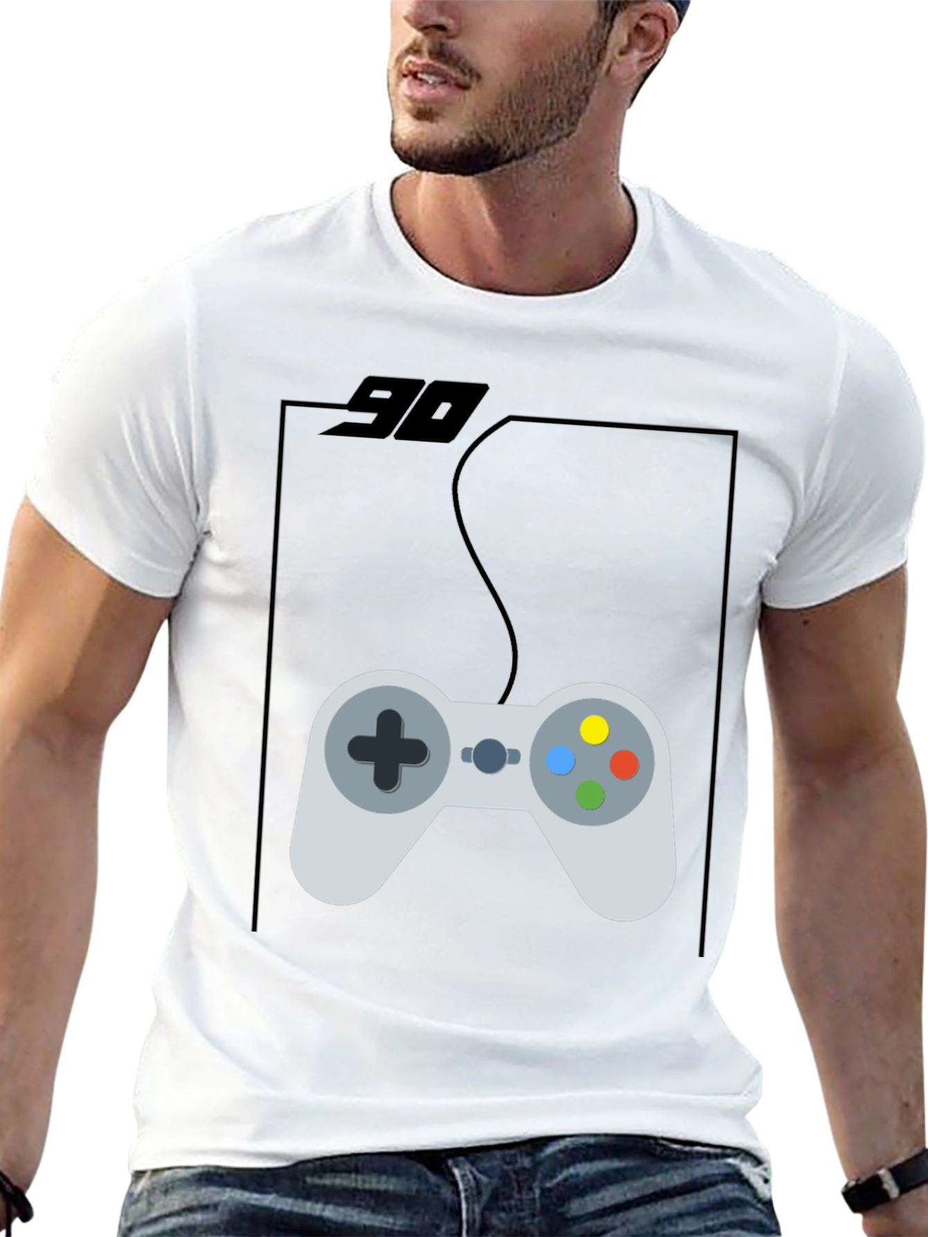 Retro Gamer Tee - Black 90s Console Controller T-Shirt