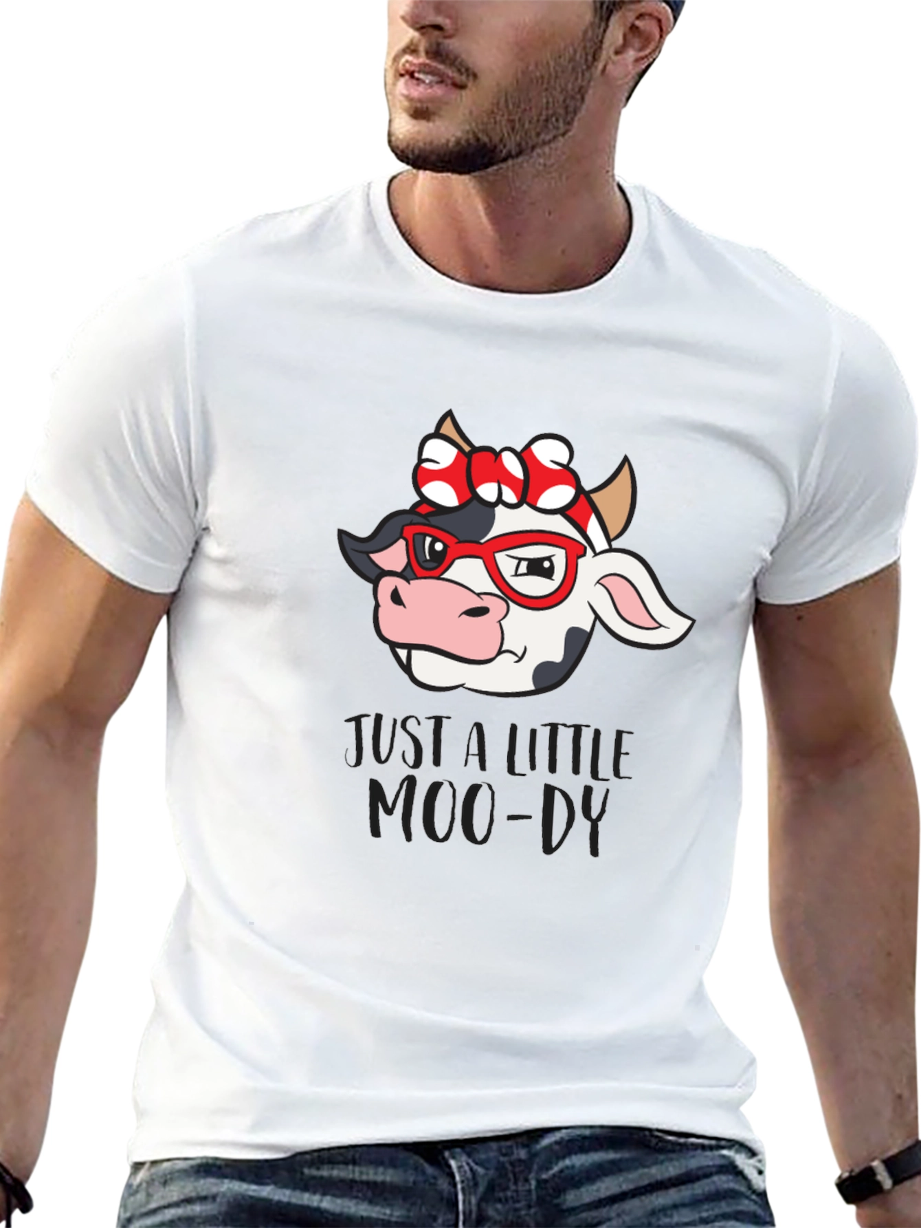 Just a Little Moo-dy Cow Graphic Tee