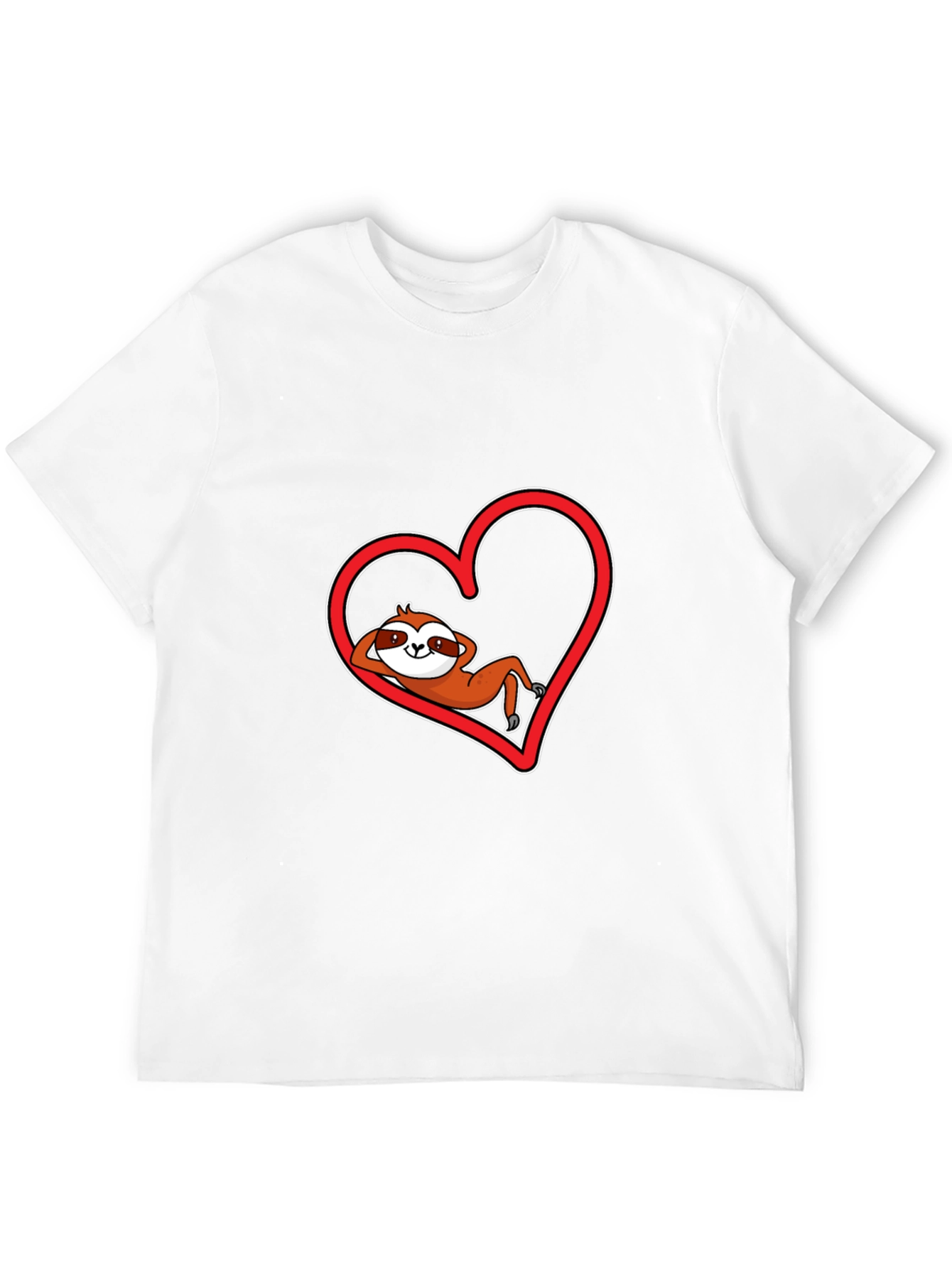 Sloth Heart Graphic Tee - Relaxed Valentines Day