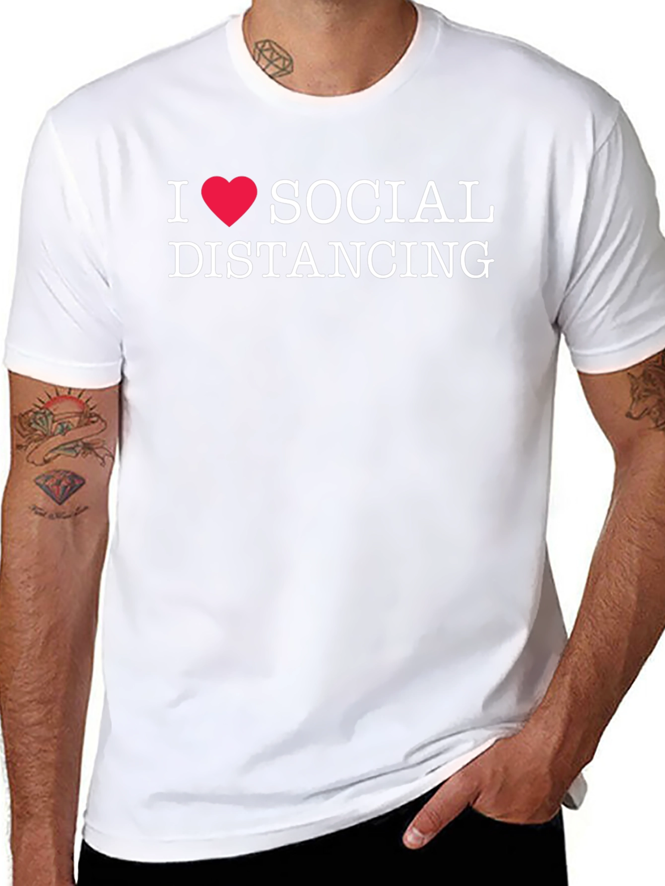 I Love Social Distancing Graphic Tee