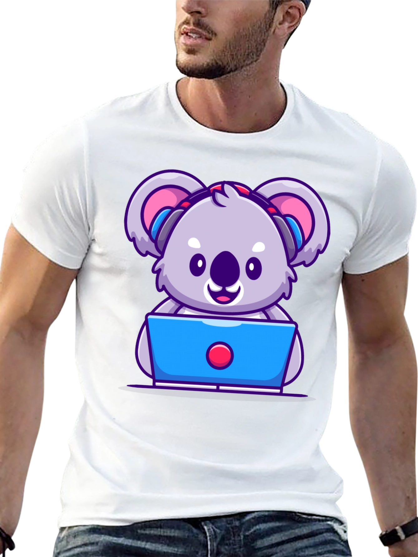 Cute Koala Programmer Graphic T-Shirt