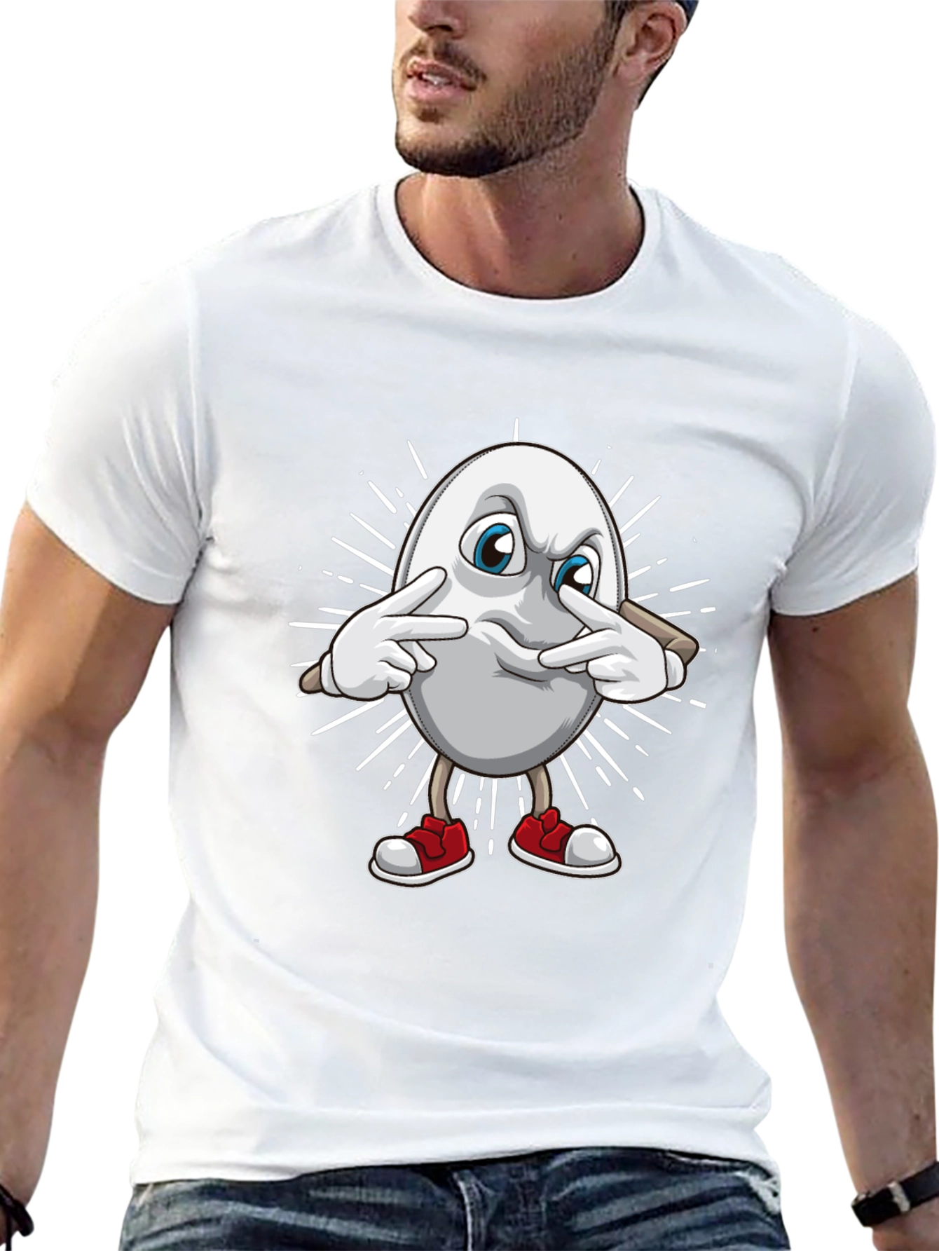 Funny Egg Character Black T-Shirt
