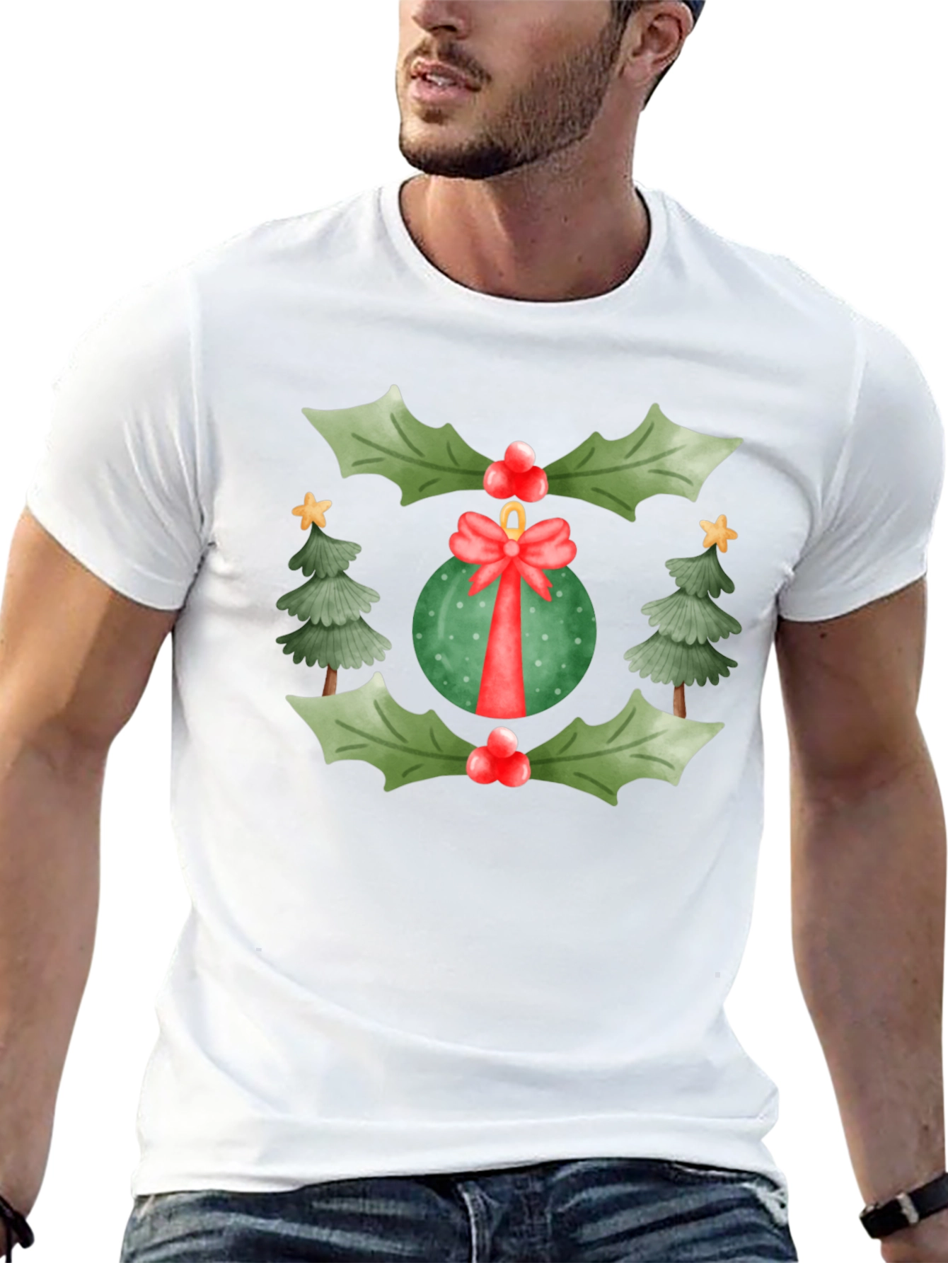 Festive Christmas Ornament Graphic Tee