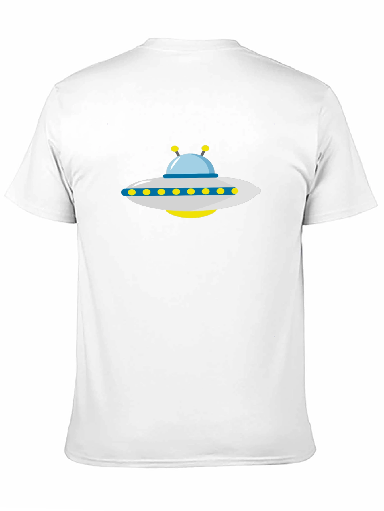 UFO Graphic Tee - Black Cotton Alien Spaceship T-Shirt