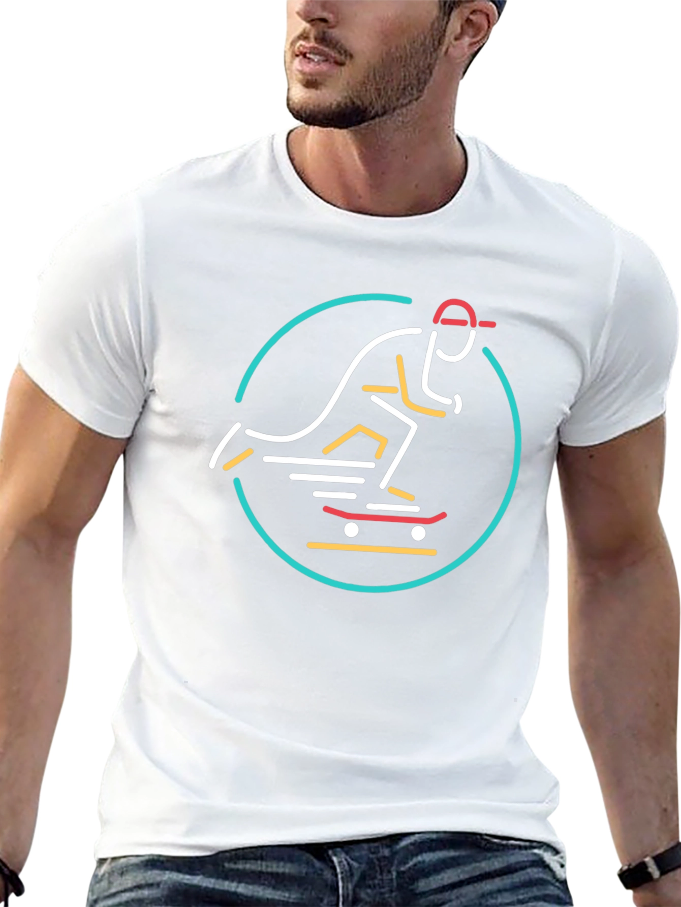 Skateboarder Graphic Tee - Cool Black T-Shirt