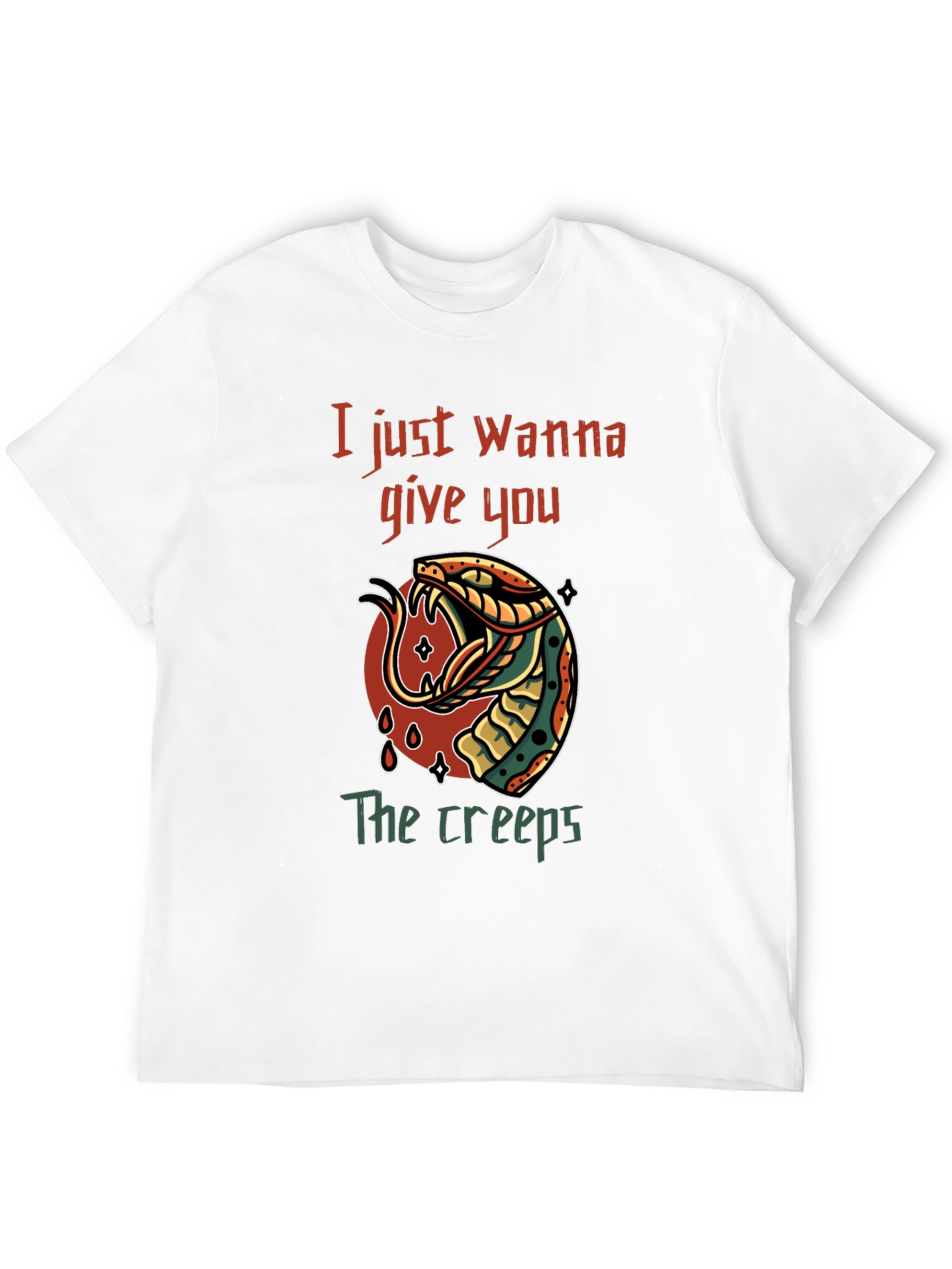 Creepy Snake Graphic Tee - Mens Black T-Shirt
