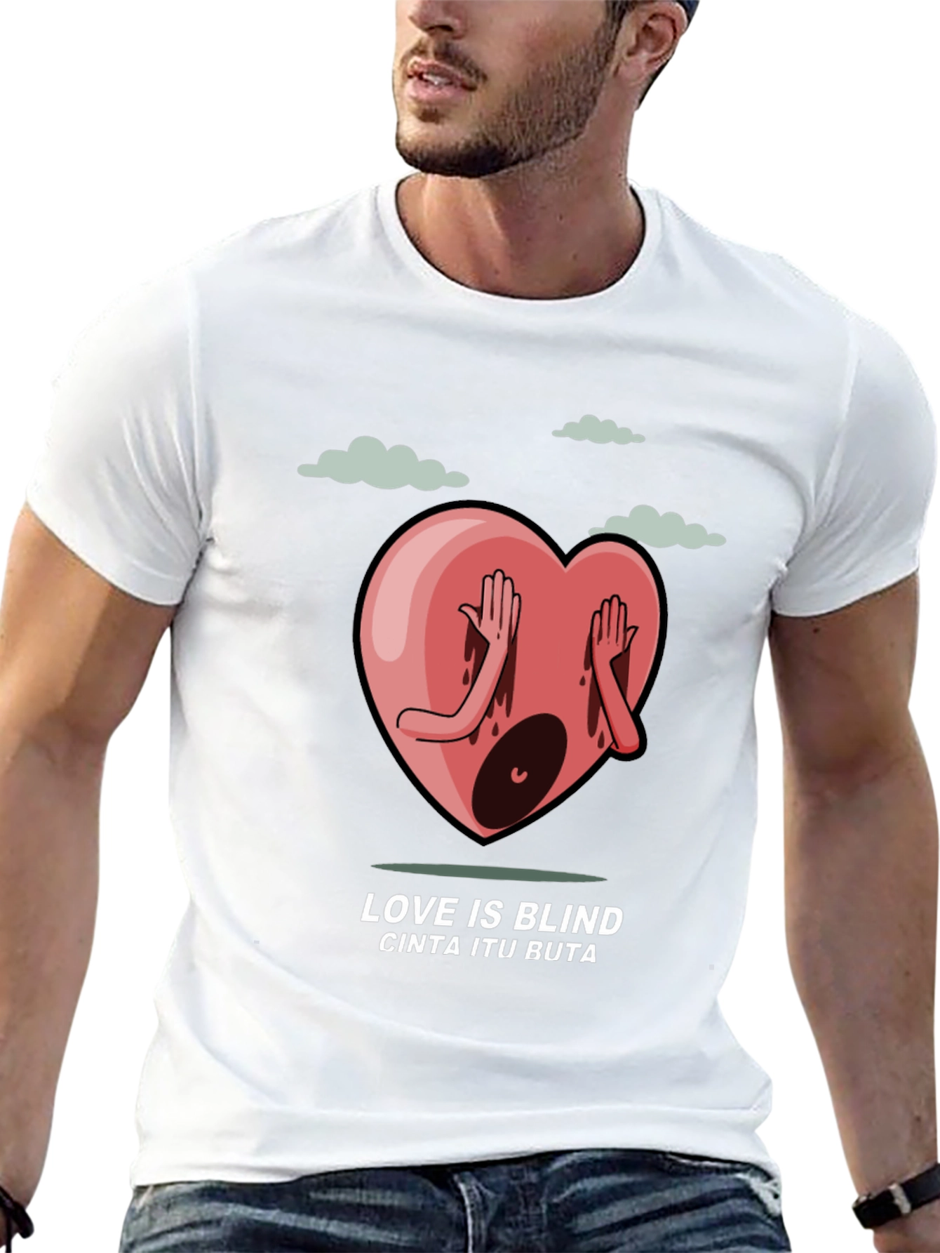 Love is Blind Graphic Tee - Black Cotton Shirt
