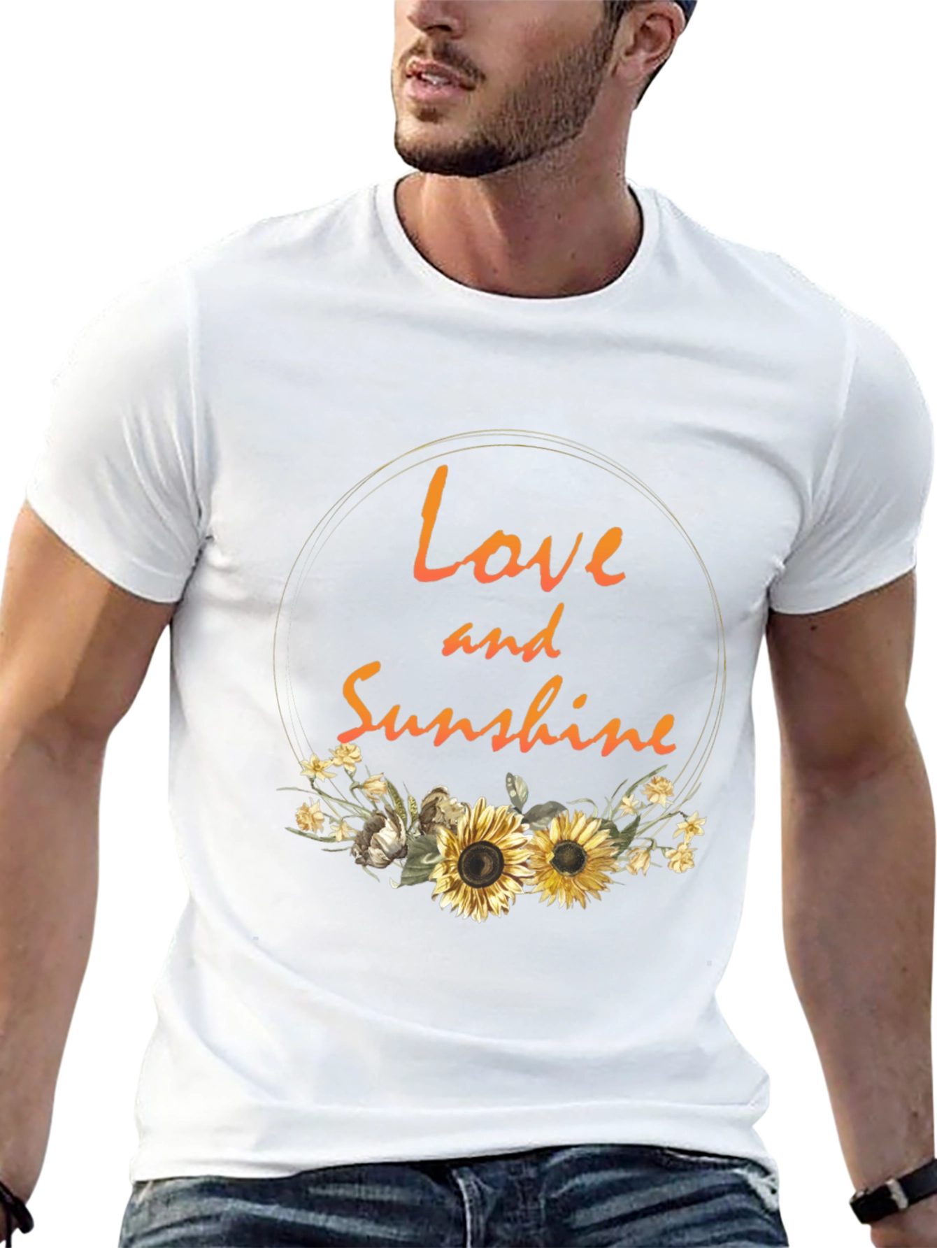 Love and Sunshine Graphic Tee - Trendy Sunflower Design