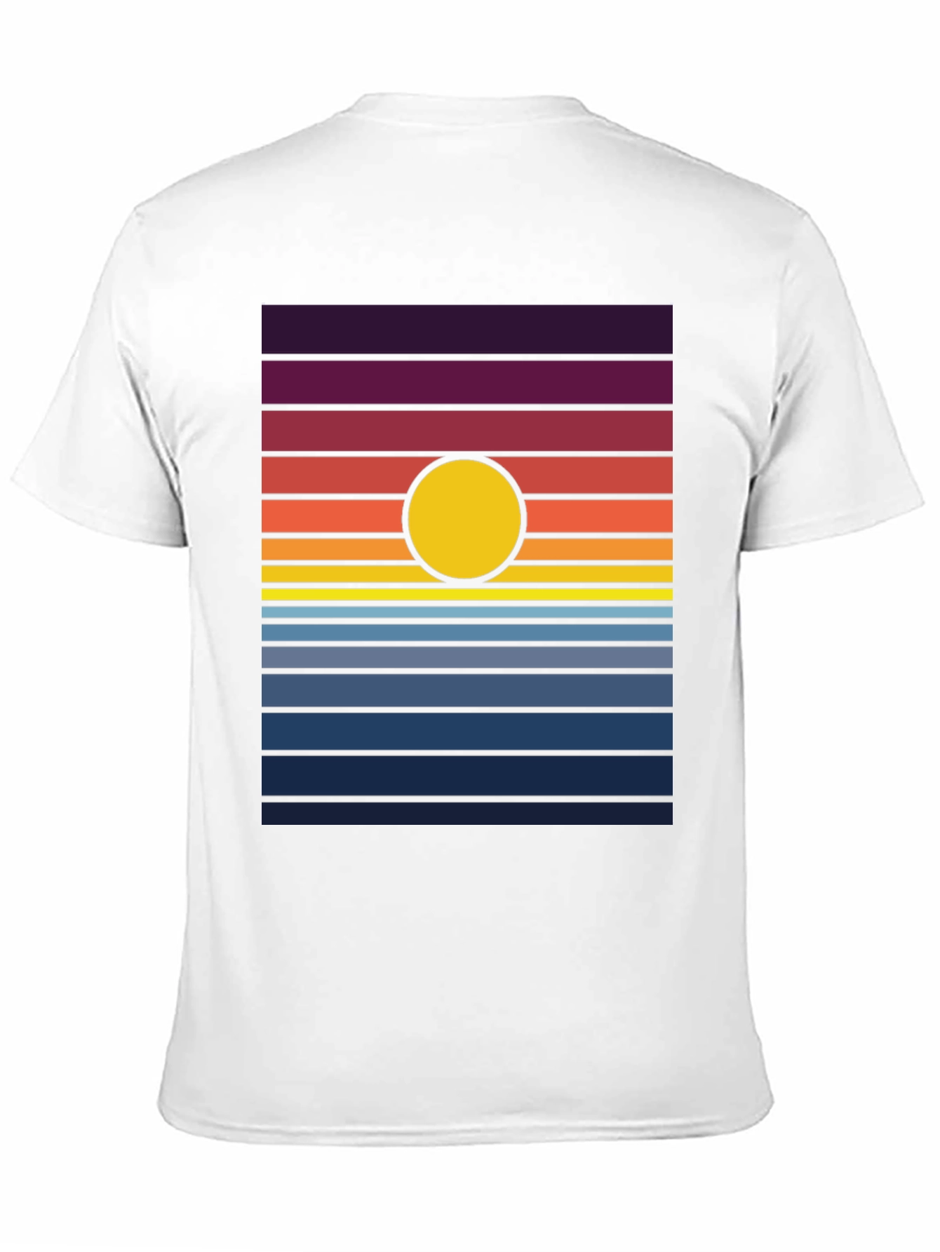 Retro Sunset Graphic Tee - Black Cotton Blend T-Shirt
