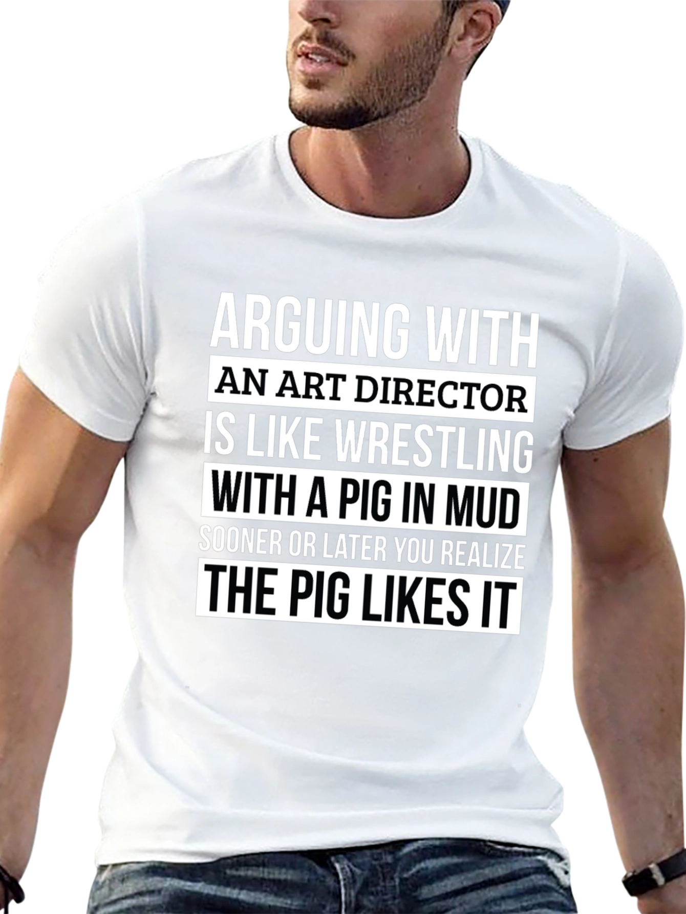 Art Director Pig Wrestling Funny T-Shirt