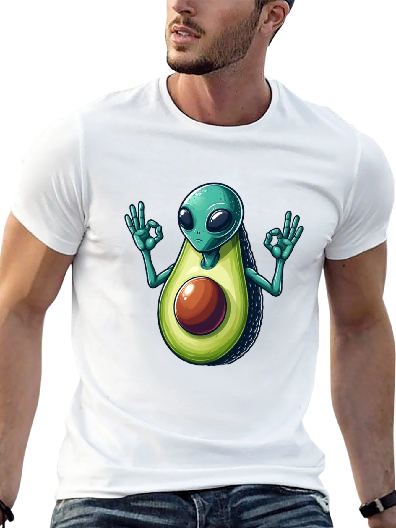 Alien Avocado T-Shirt - Funny Graphic Tee