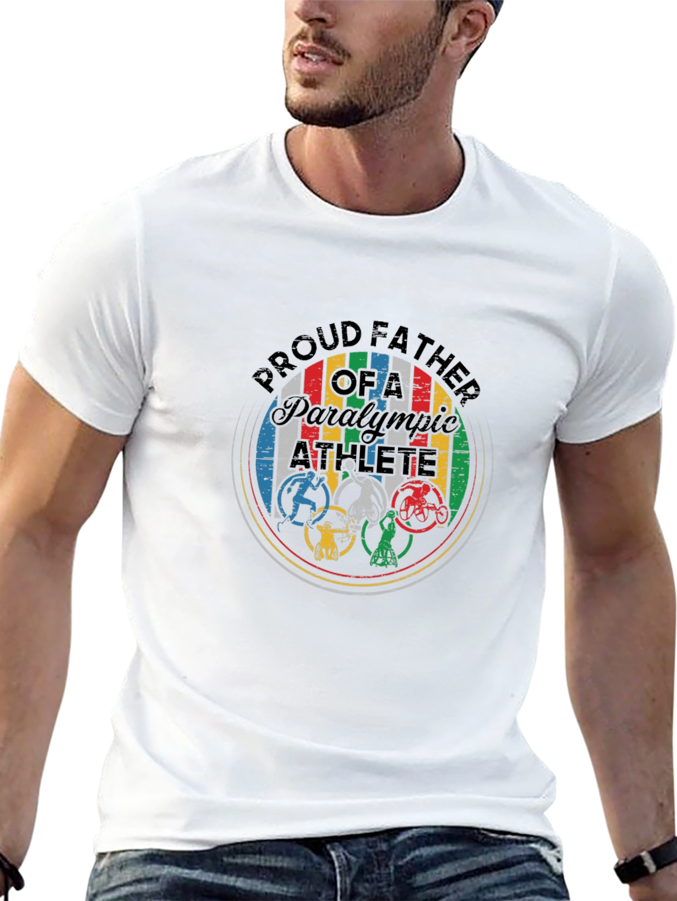 Proud Father Paralympic Athlete Graphic Tee