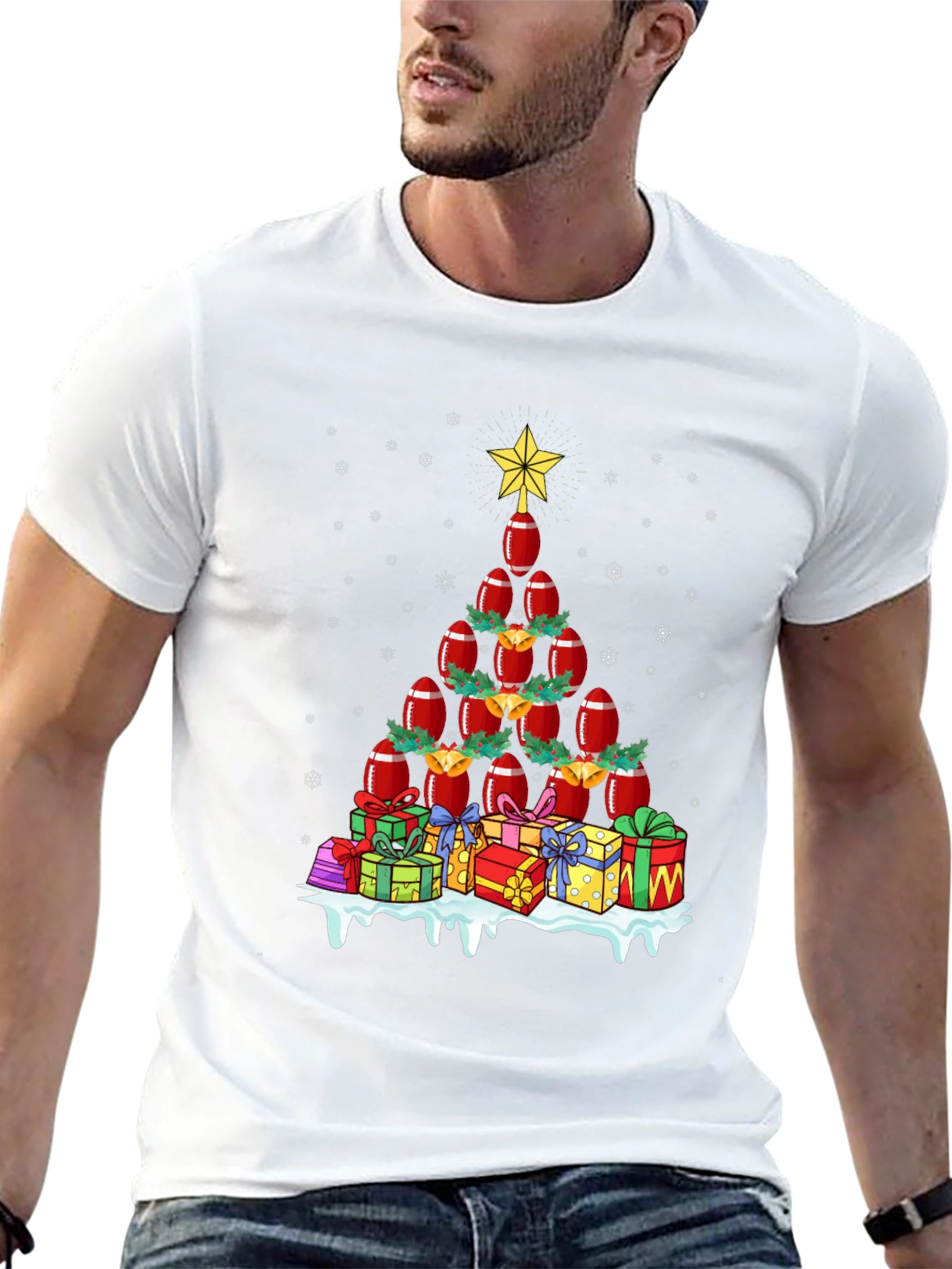 Football Christmas Tree T-Shirt Holiday Apparel