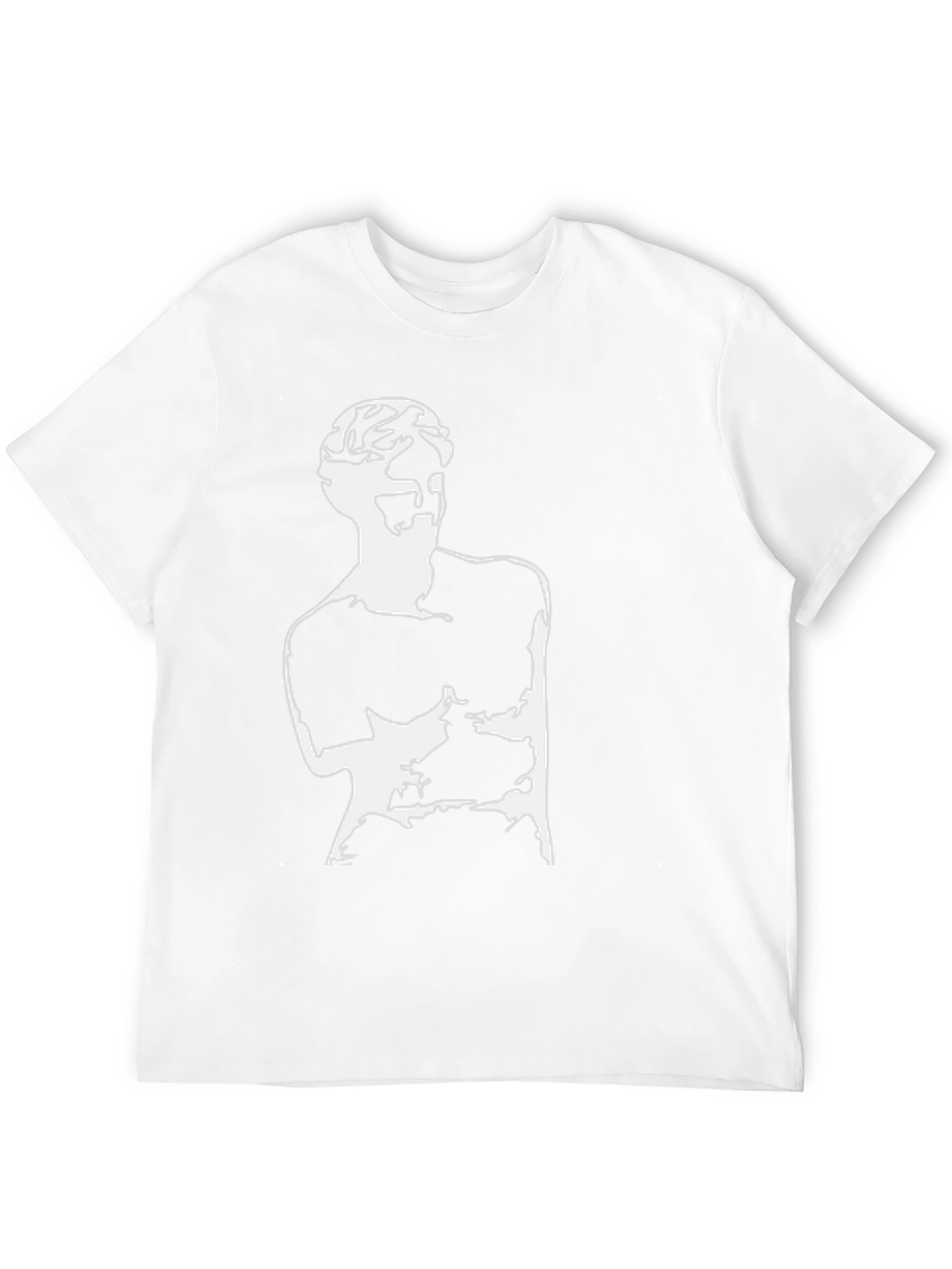 Abstract Statue Graphic Print Black T-Shirt