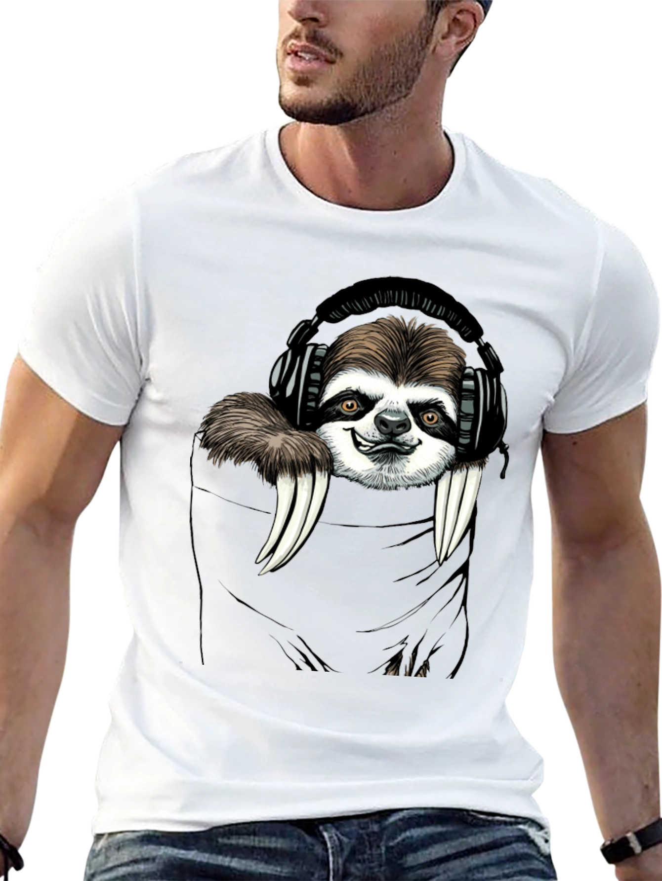 Sloth DJ Graphic Tee - Cool & Comfy