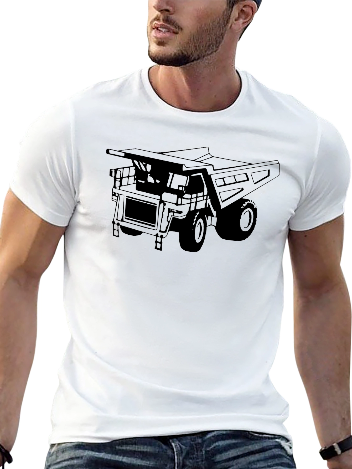 Black Dump Truck Graphic Tee - Heavy Duty Style